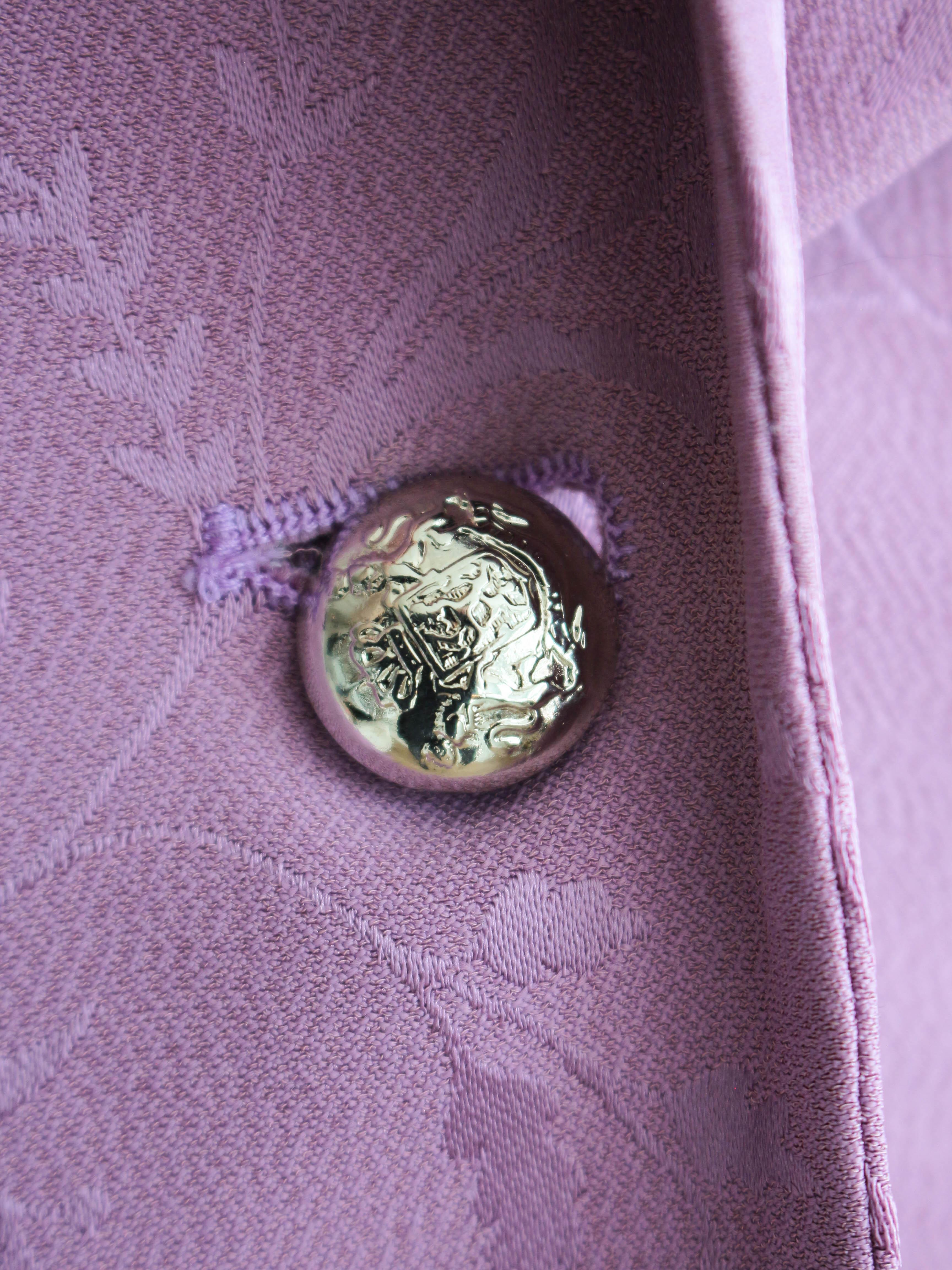 Christian Galliano for Christian Dior Primavera 1998 Mini abito e giacca in damasco lilla in vendita 12