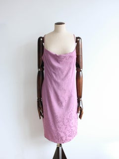 Christian Dior by John Galliano Spring 1998 Lilac Damask Mini Dress and Jacket