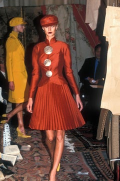 Christian Dior by John Galliano Spring 1999 Turquoise Embroidered Skirt Suit