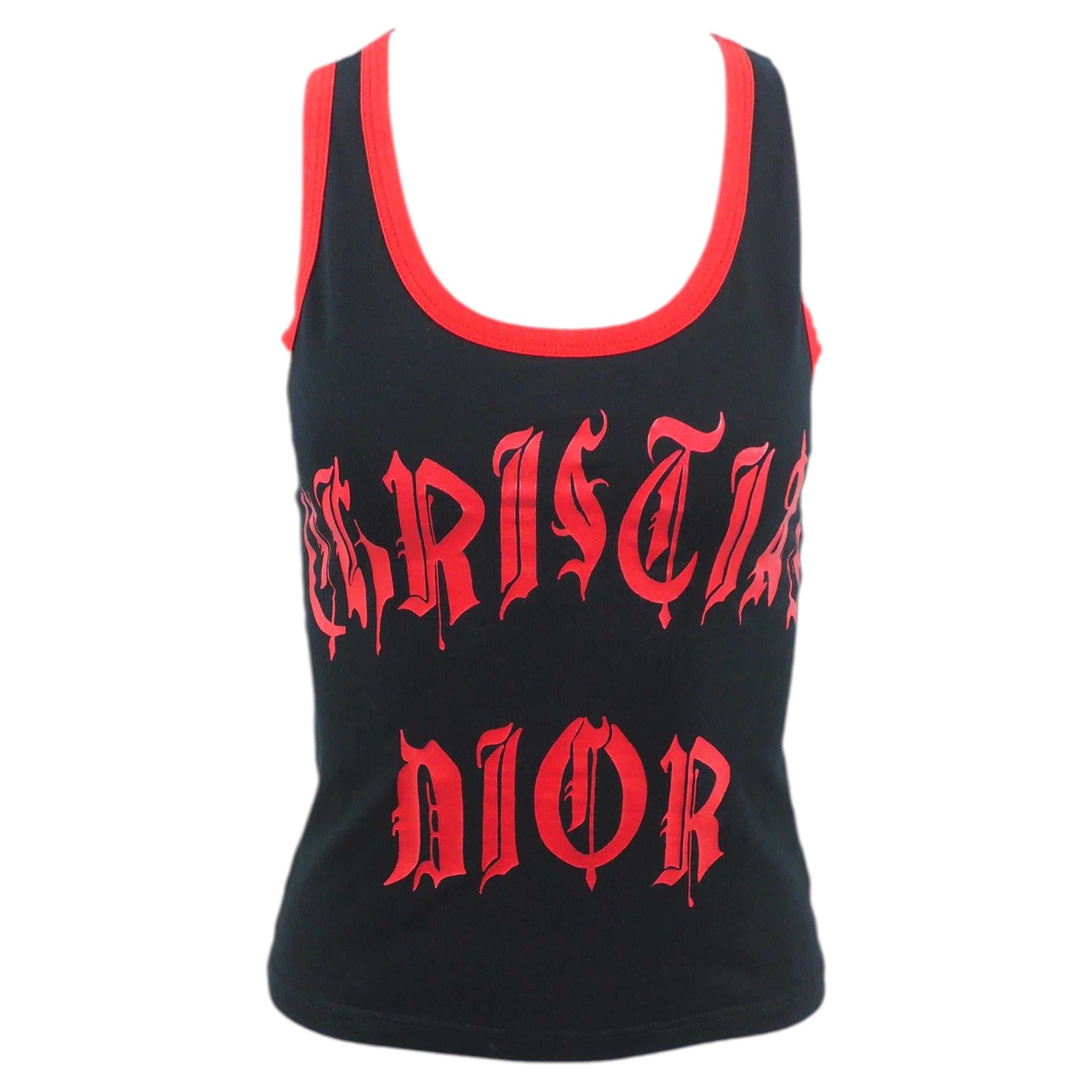 Christian Dior by John Galliano Spring 2002 Black/Red Tank For