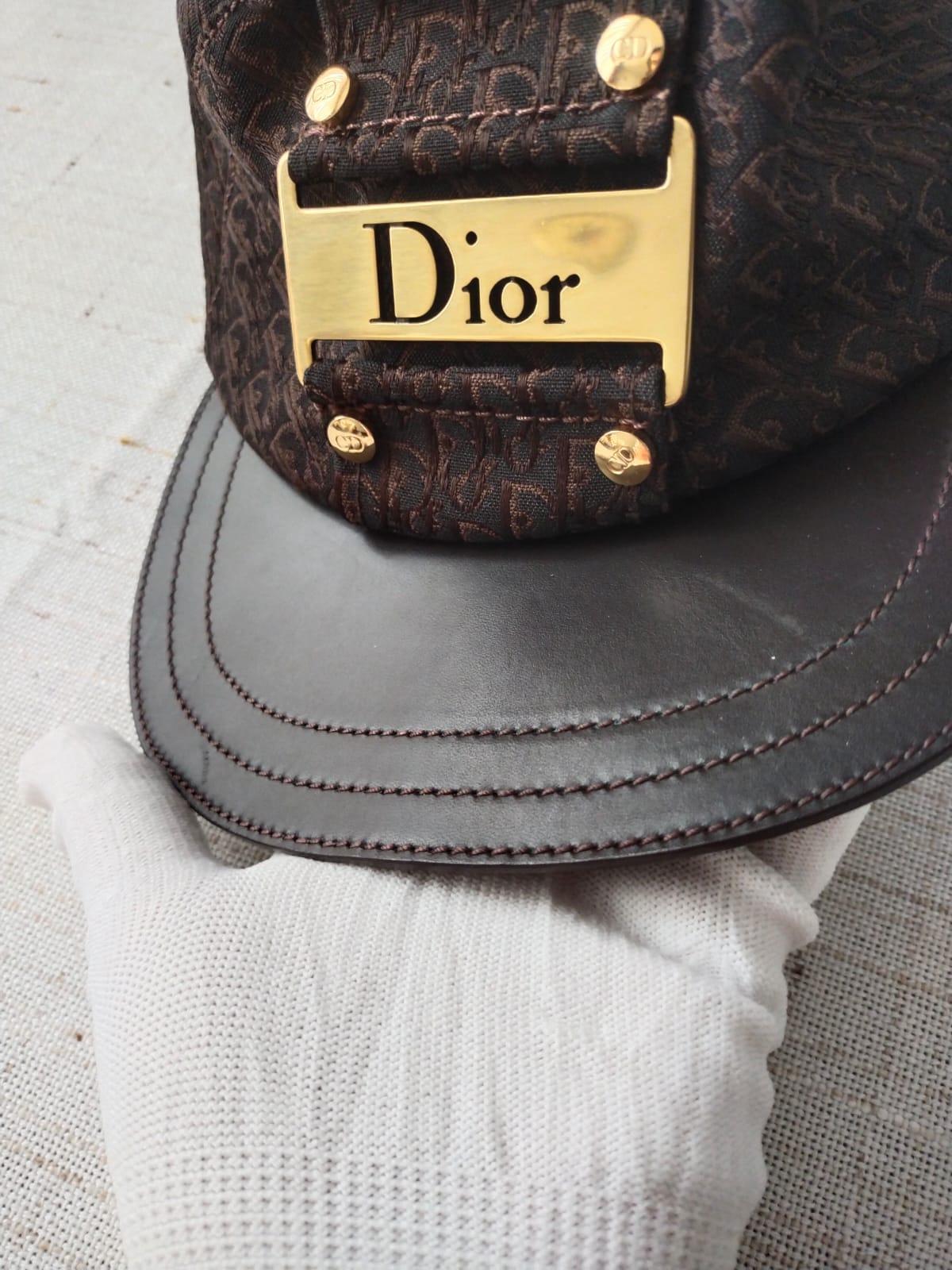 Women's or Men's Christian Dior & John Galliano Spring 2002 Street Chic Diorissimo Hat Y2K 57 SZ