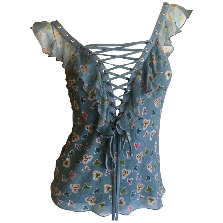 Christian Dior by John Galliano Spring 2003 Ruffle Trim Corset 
