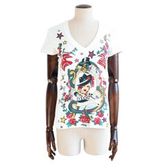 Christian Dior by John Galliano Spring 2004 'Gitane' Tattoo T-Shirt & Brooch
