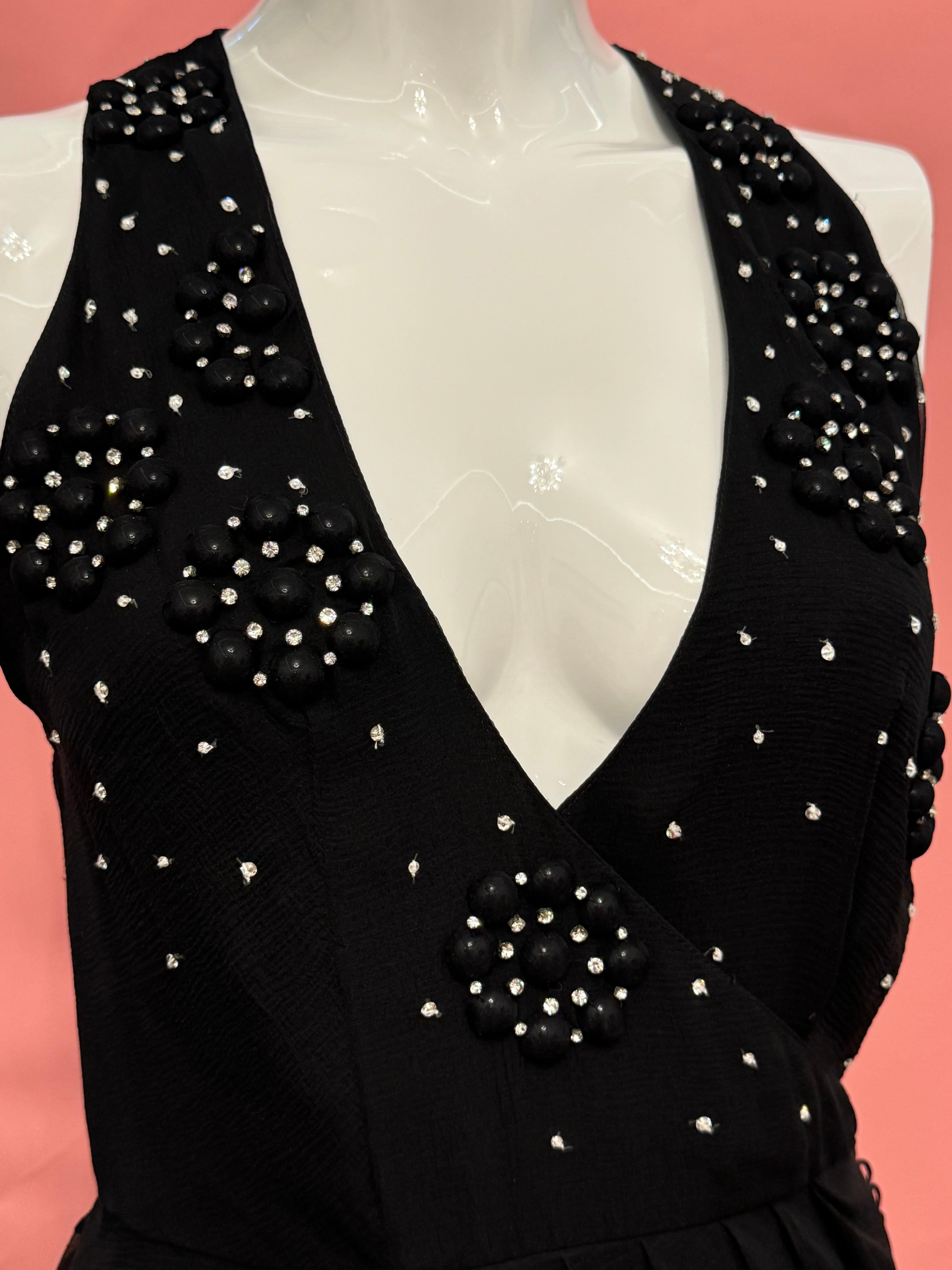 Noir Robe de cocktail en mousseline de soie Christian Dior by John Galliano Spring 2007 en vente