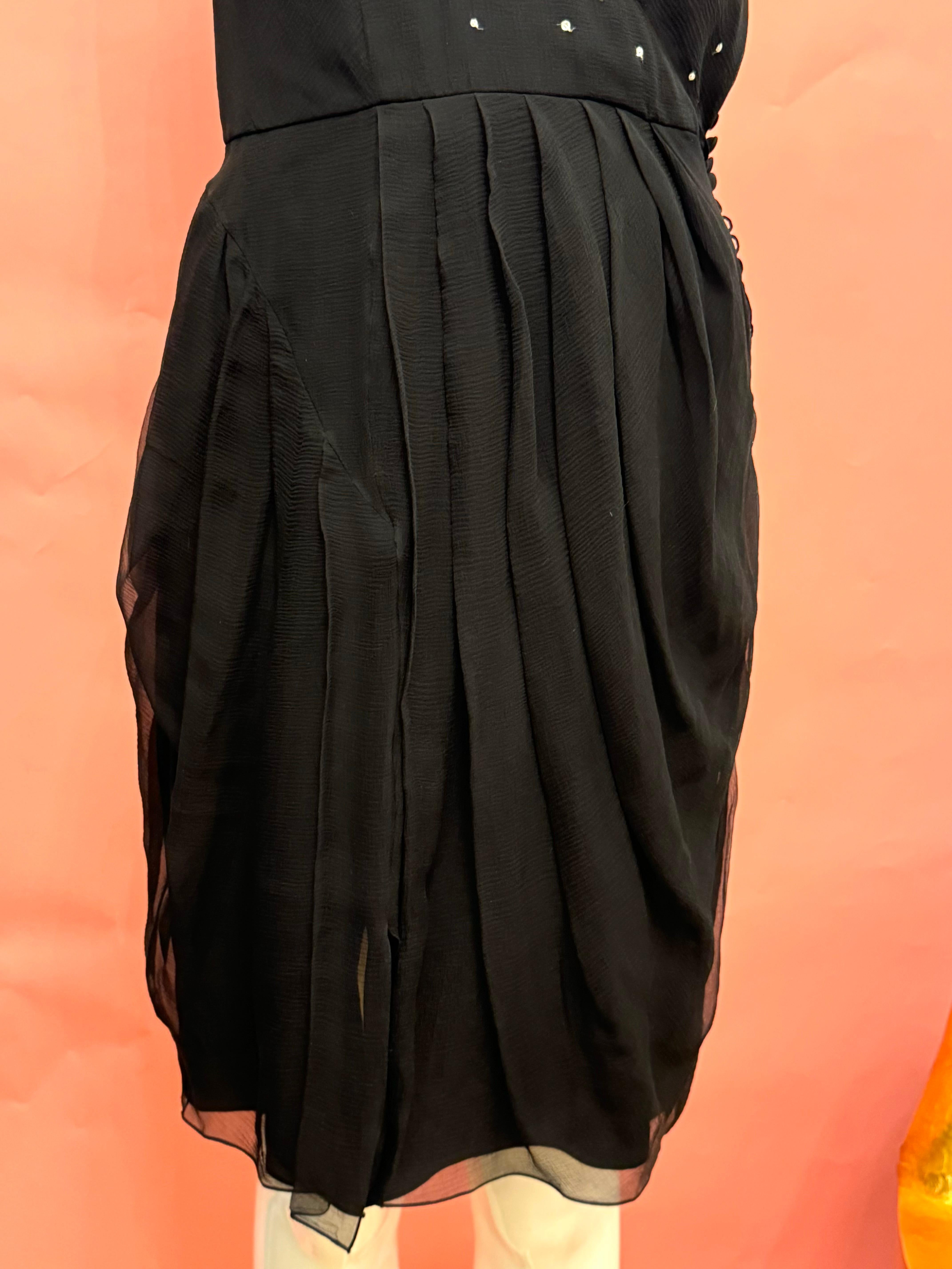 Robe de cocktail en mousseline de soie Christian Dior by John Galliano Spring 2007 en vente 4