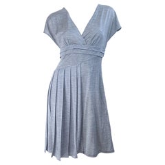 Christian Dior by John Galliano Spring 2007 Size 8 Grey Silk Short Sleeve Dress