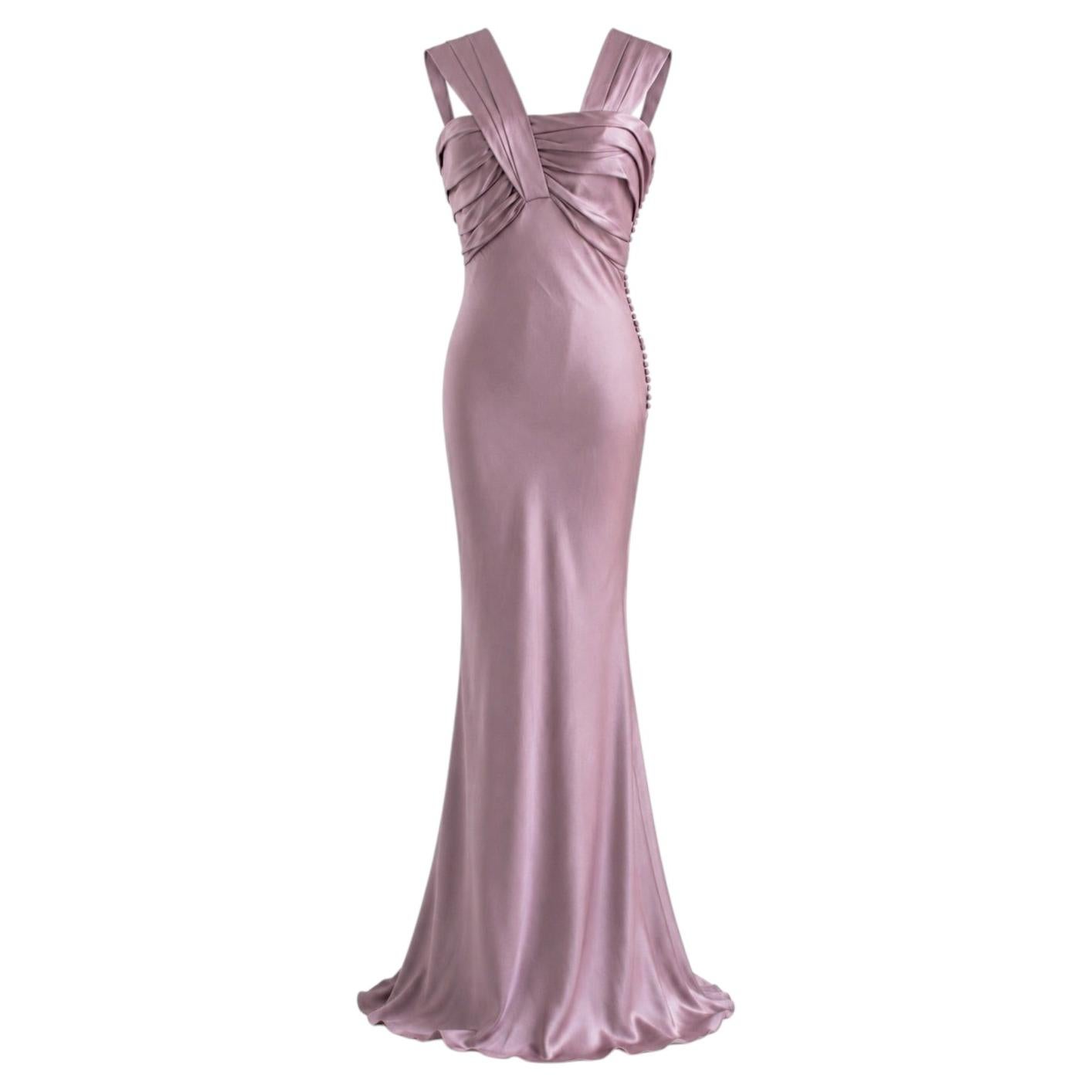 Christian Dior par John Galliano, printemps 2008 : robe longue en soie drapée couleur lilas