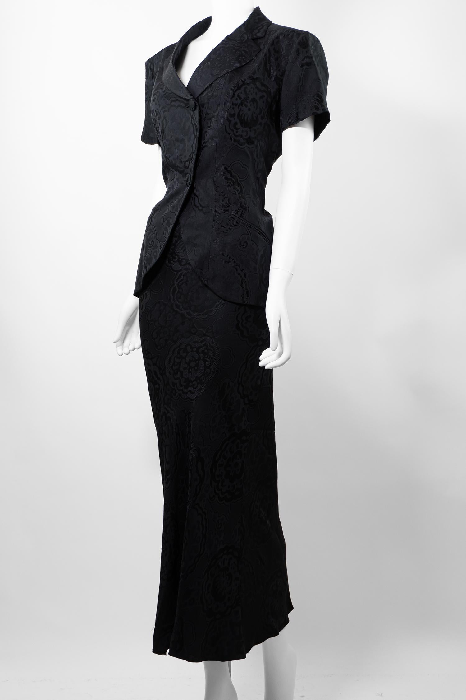Black Christian Dior by John Galliano Spring Summer 1999 Rare Silk Ensemble