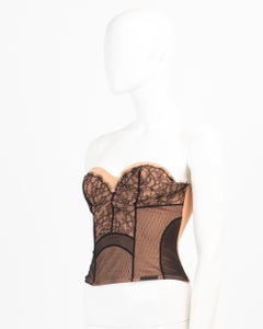 Christian Dior by John Galliano Spring/Summer 2006 Black Lace Corset Bustier Top