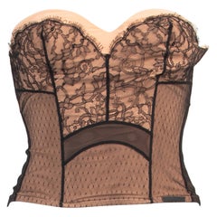 Christian Dior by John Galliano Spring/Summer 2006 Black Lace Corset Bustier Top