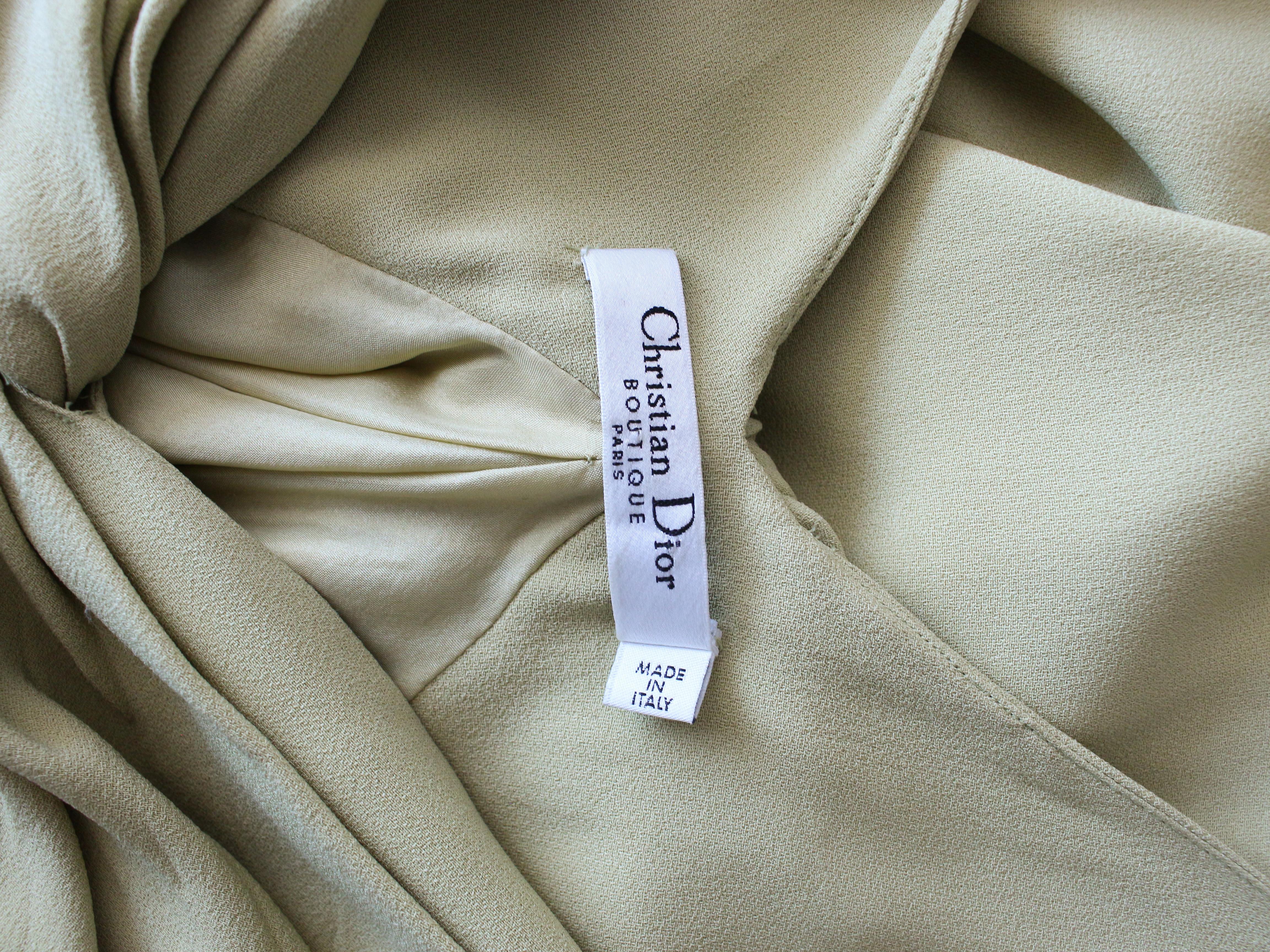 Christian Dior by John Galliano Frühjahr/Sommer 2007 Chartreuse Besticktes Kleid im Angebot 11