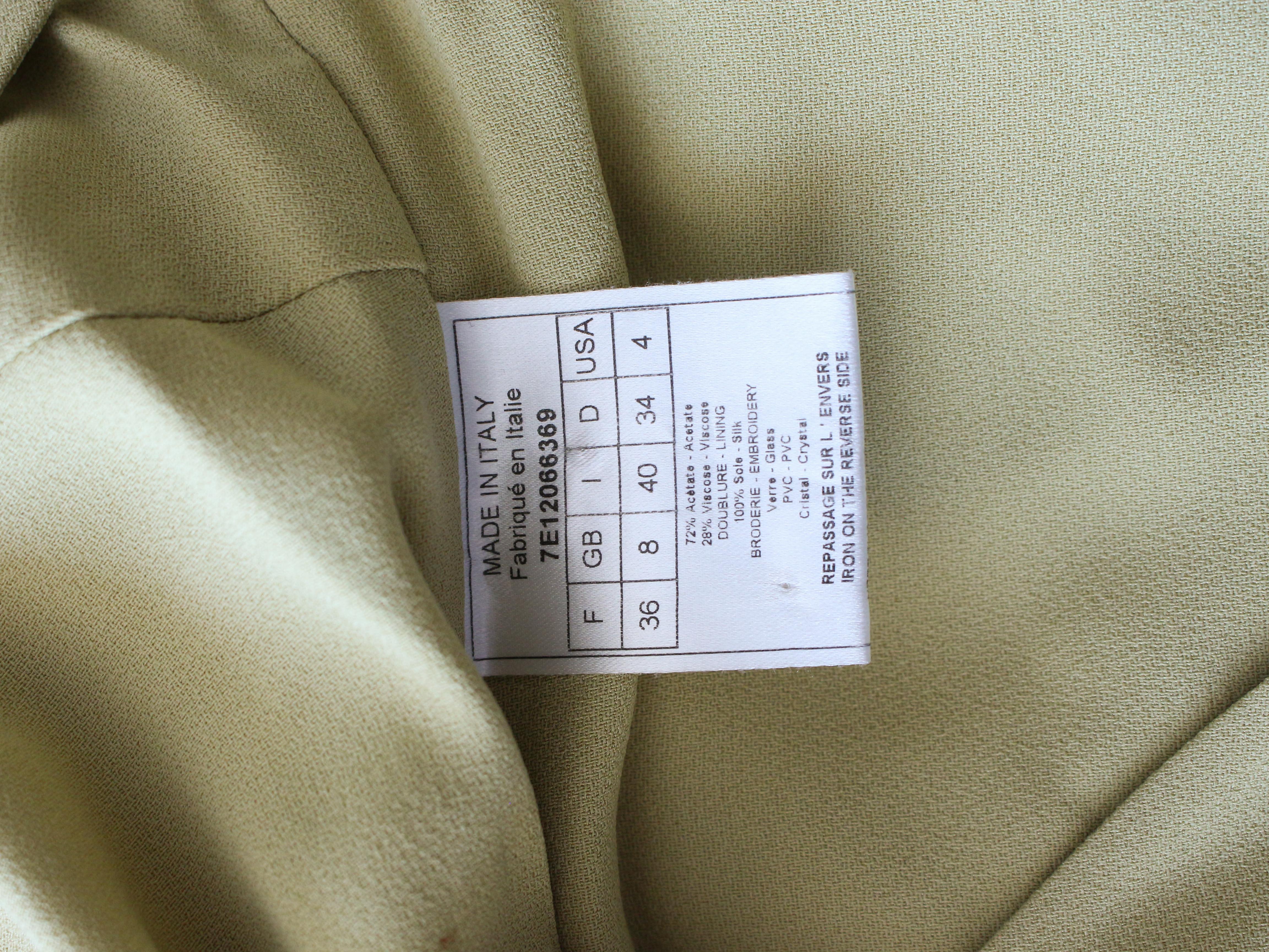 Christian Dior by John Galliano Frühjahr/Sommer 2007 Chartreuse Besticktes Kleid im Angebot 12