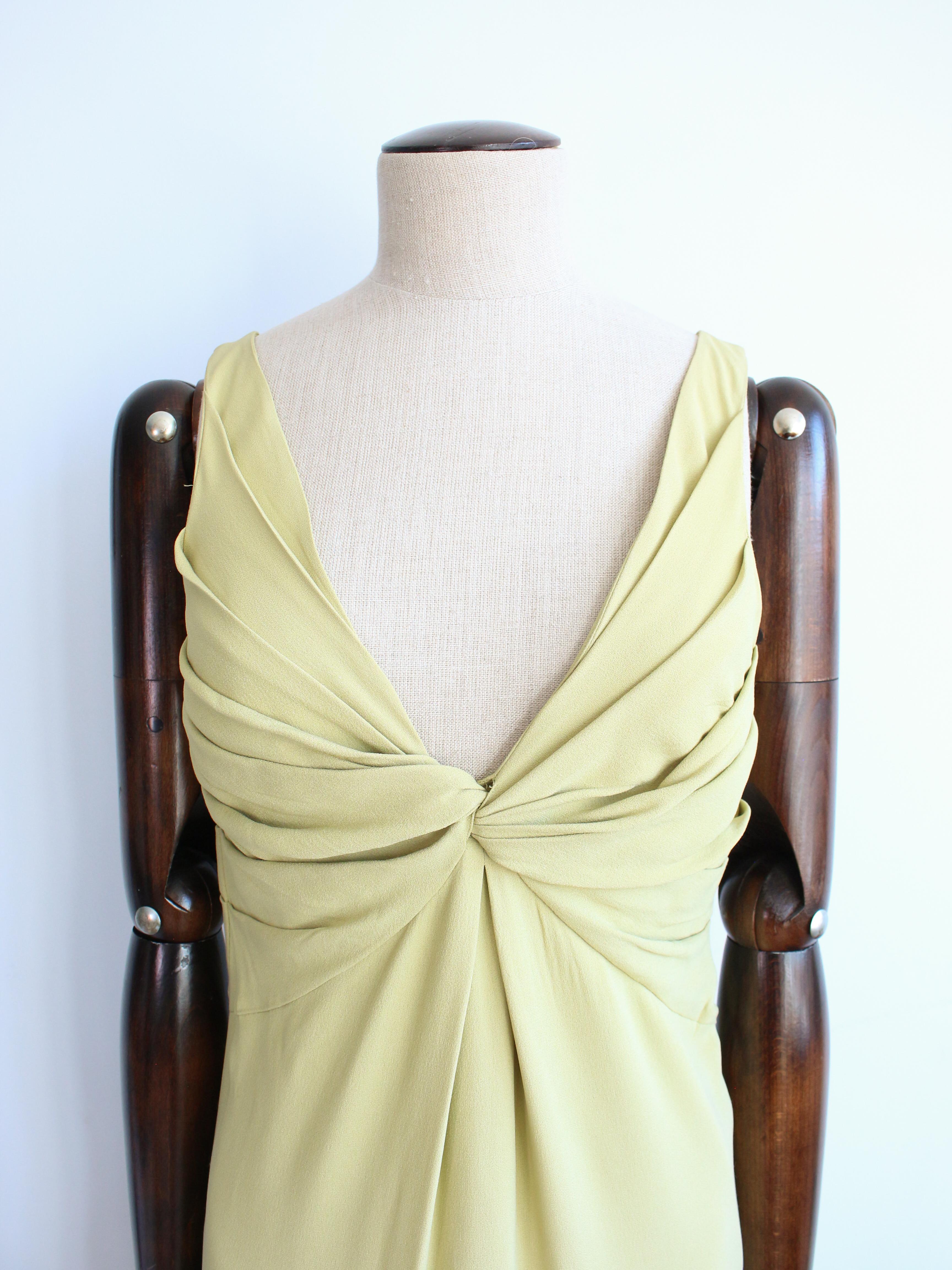 Christian Dior by John Galliano Frühjahr/Sommer 2007 Chartreuse Besticktes Kleid im Angebot 1