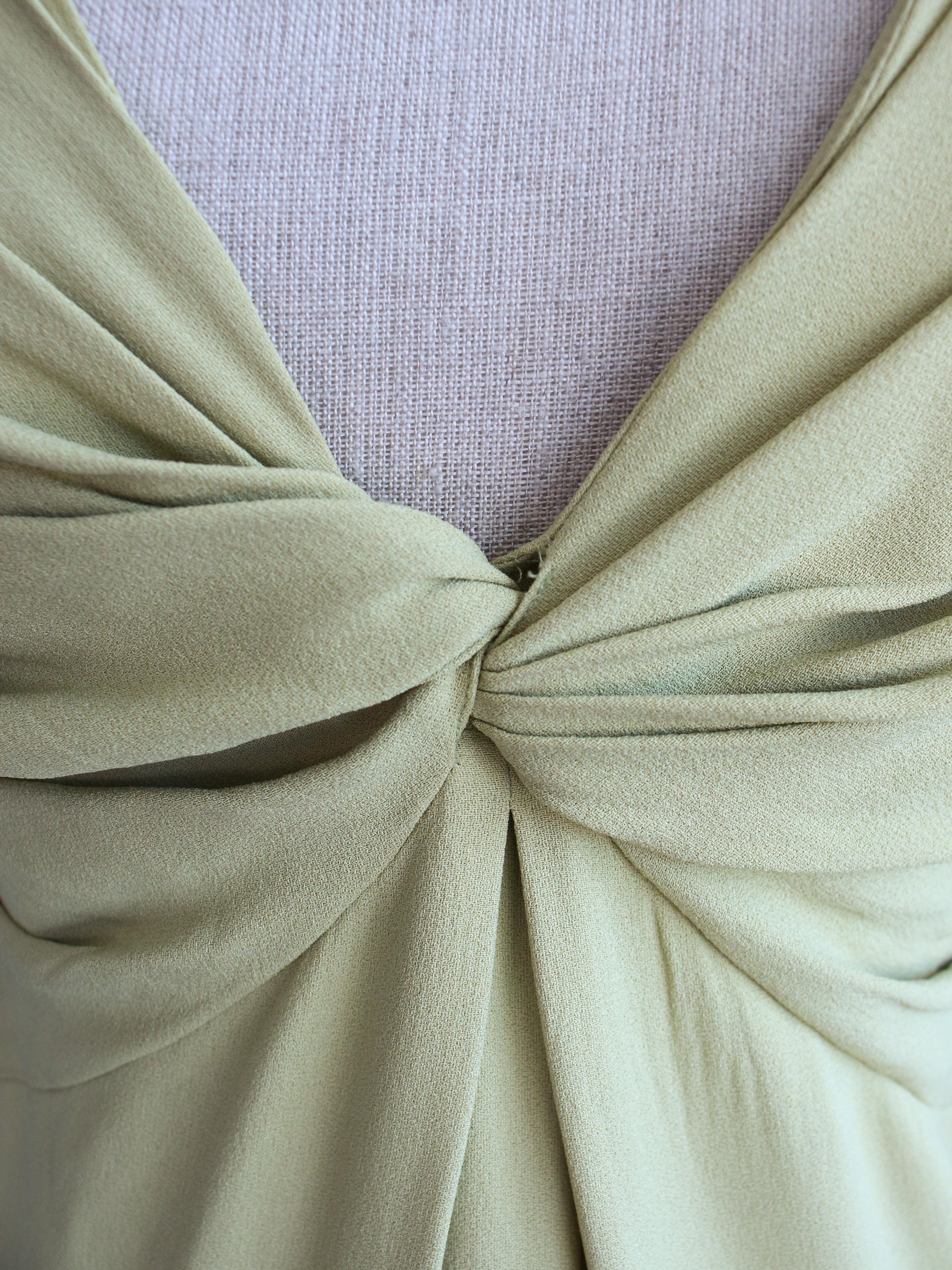 Christian Dior by John Galliano Frühjahr/Sommer 2007 Chartreuse Besticktes Kleid im Angebot 2