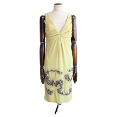 Christian Dior by John Galliano Frühjahr/Sommer 2007 Chartreuse Besticktes Kleid
