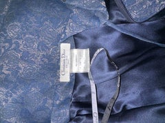 Christian Dior By John Galliano Ss 1998 Blue And Gold Floral Silk Jacquard Dress