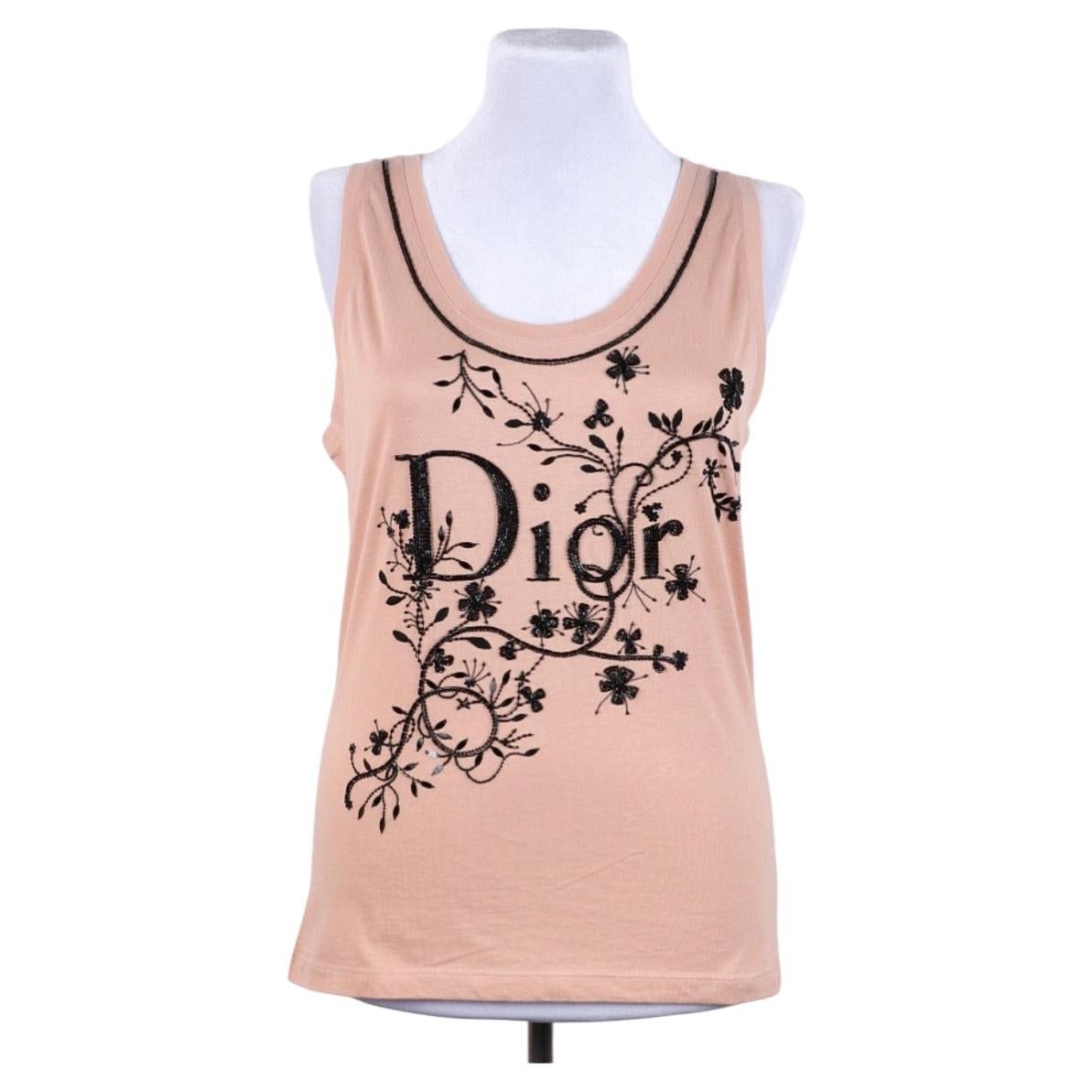 Christian Dior by John Galliano Iconic Black J'Adore Dior Tank Top