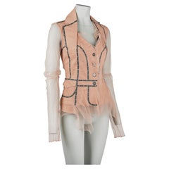 Christian Dior by John Galliano SS 2006 Runway Sheer Tulle Structured Jacket FR