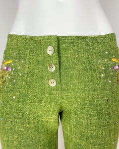 Christian Dior by John Galliano SS2002 Embroidered Linen Pants