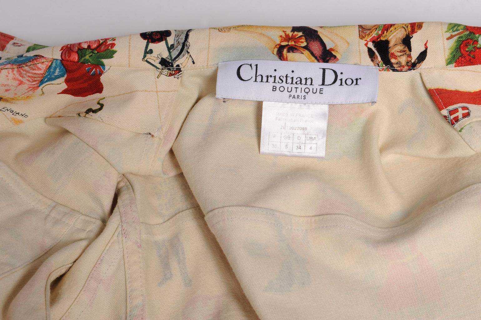 Christian Dior By John Galliano Stamp Print Denim Jacket, Spring-Summer 2002 10