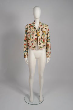 Christian Dior By John Galliano Stamp Print Denim Jacket, Spring-Summer 2002
