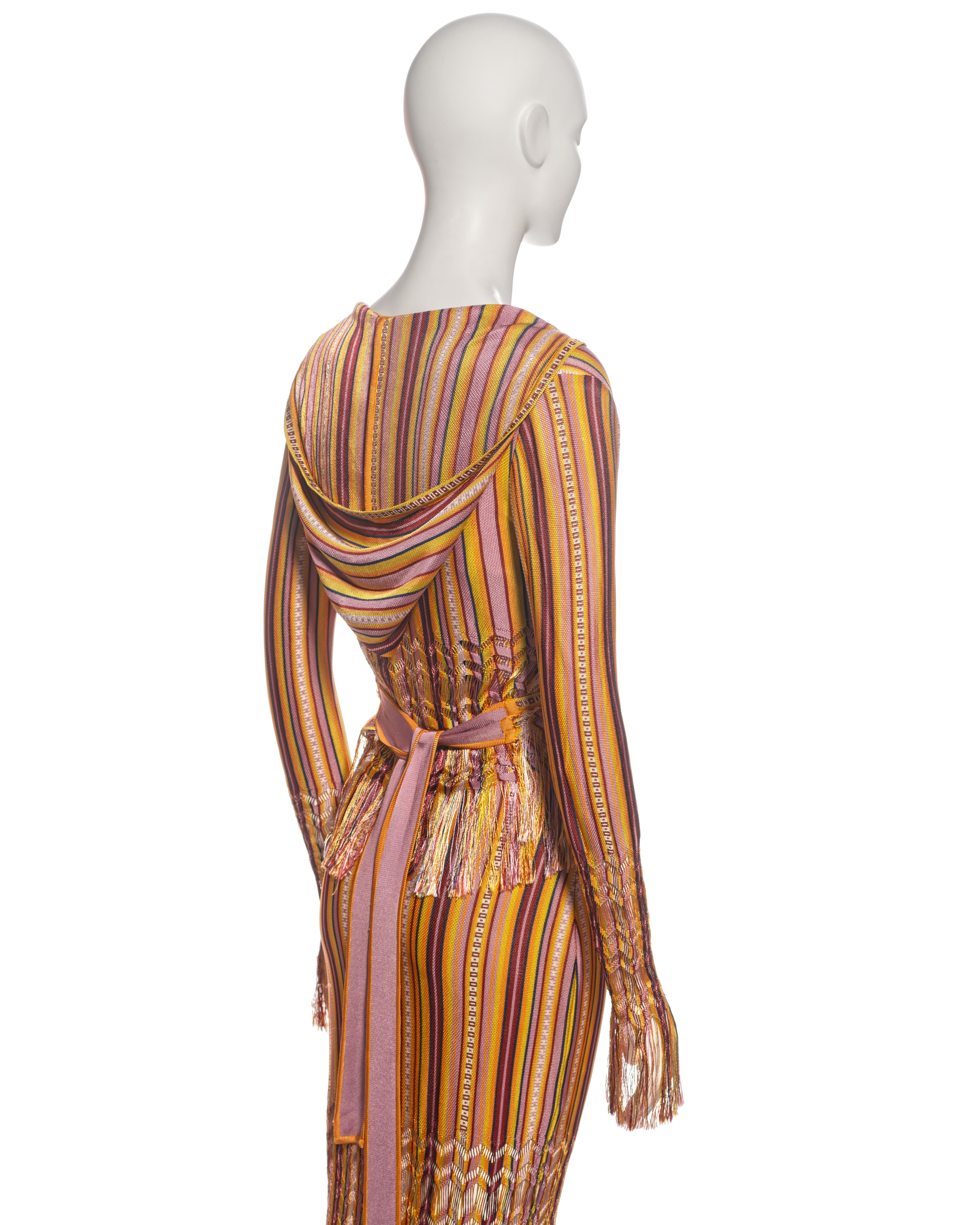 Christian Dior by John Galliano Striped Knit Maxi Dress and Cardigan, ss 2002 For Sale 6