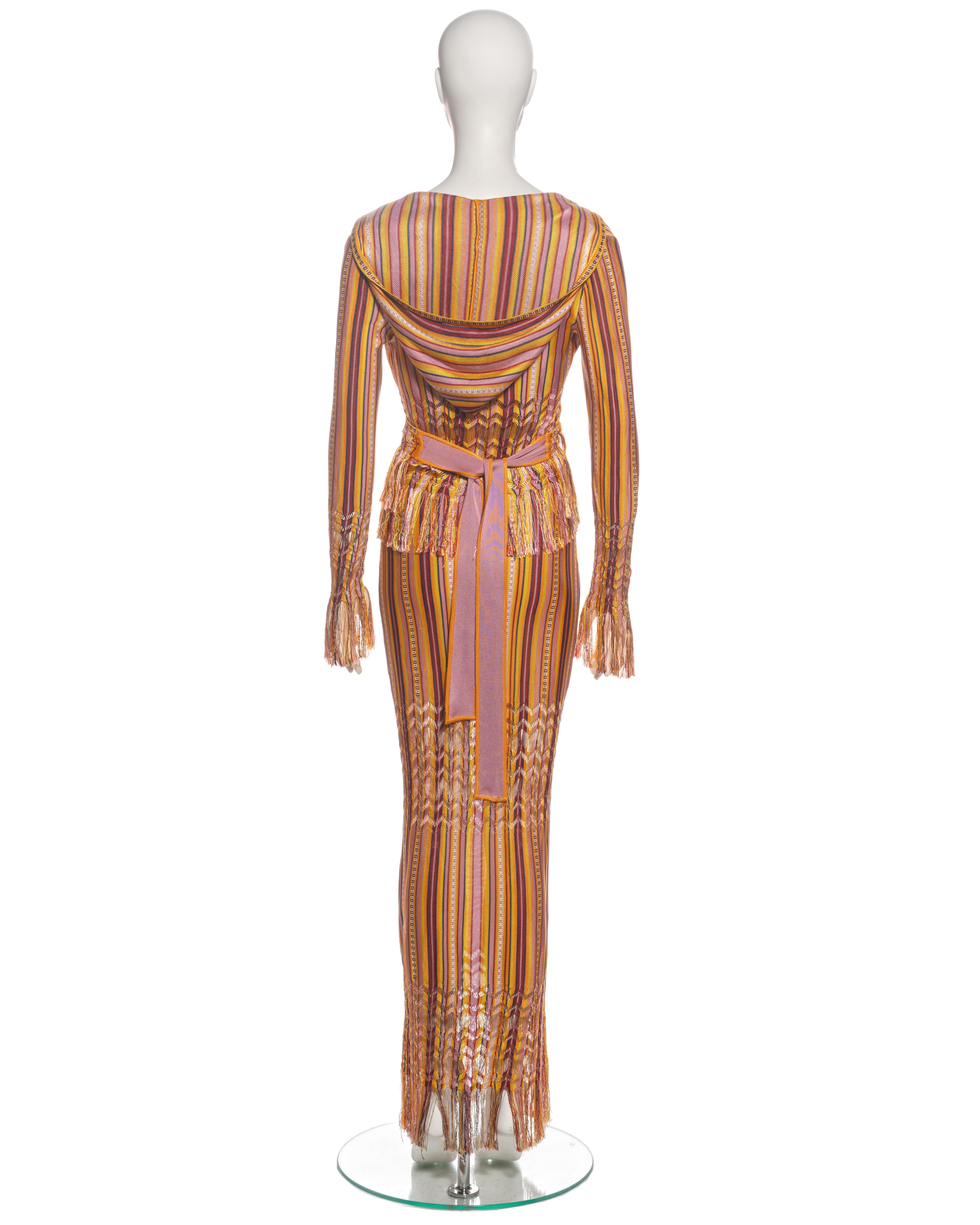 Christian Dior by John Galliano Striped Knit Maxi Dress and Cardigan, ss 2002 For Sale 8