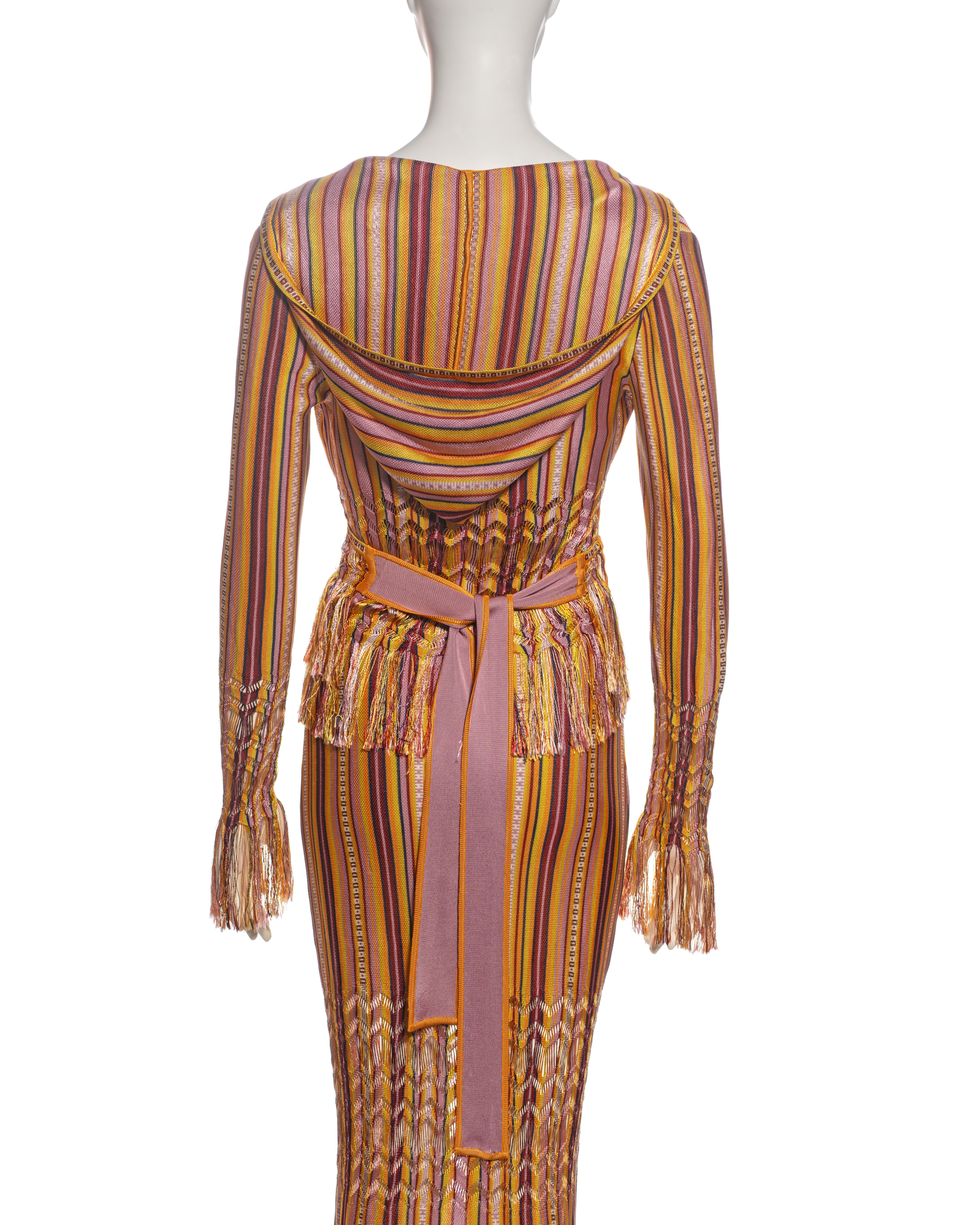 Christian Dior by John Galliano Striped Knit Maxi Dress and Cardigan, ss 2002 For Sale 9