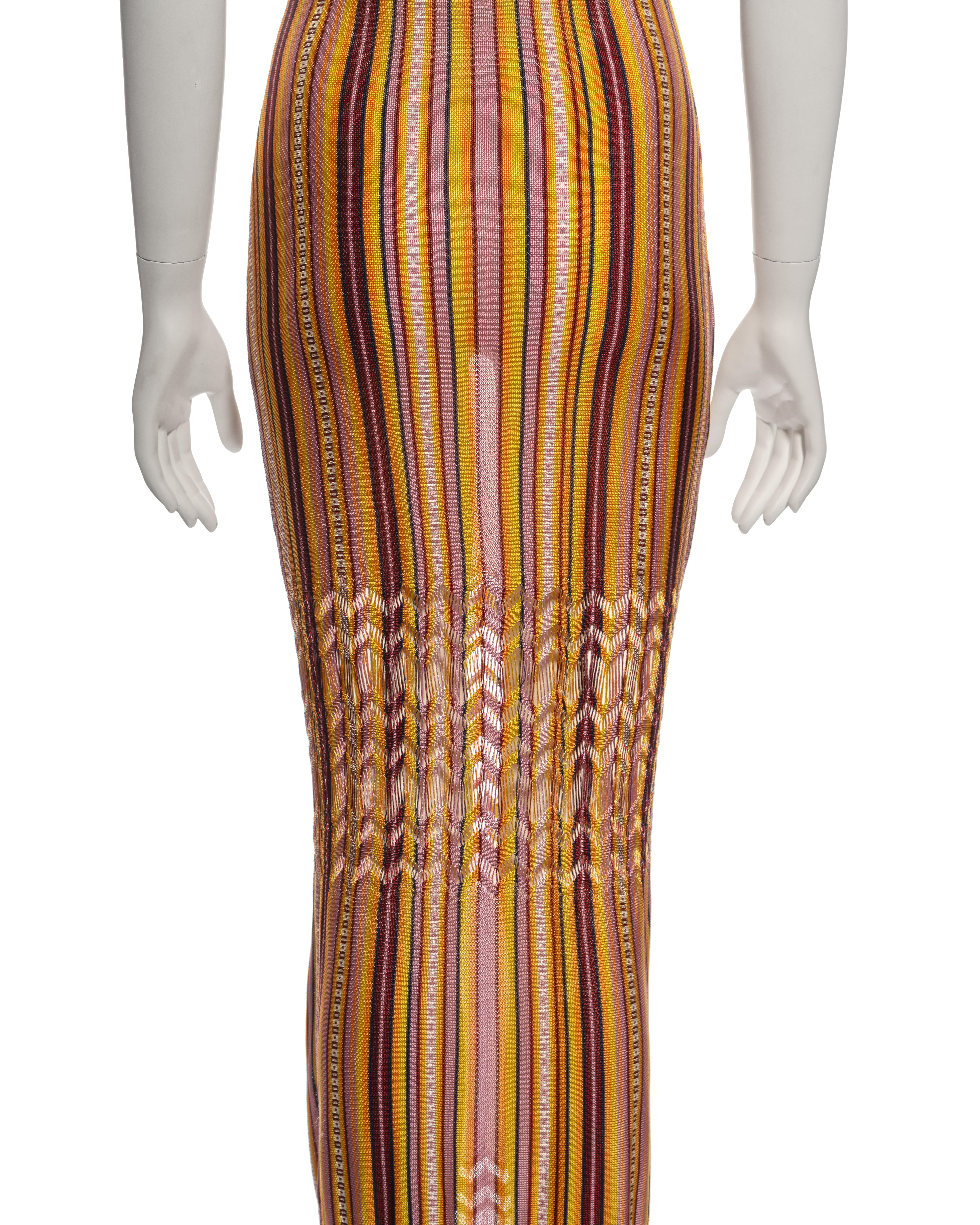 Christian Dior by John Galliano Striped Knit Maxi Dress and Cardigan, ss 2002 For Sale 10