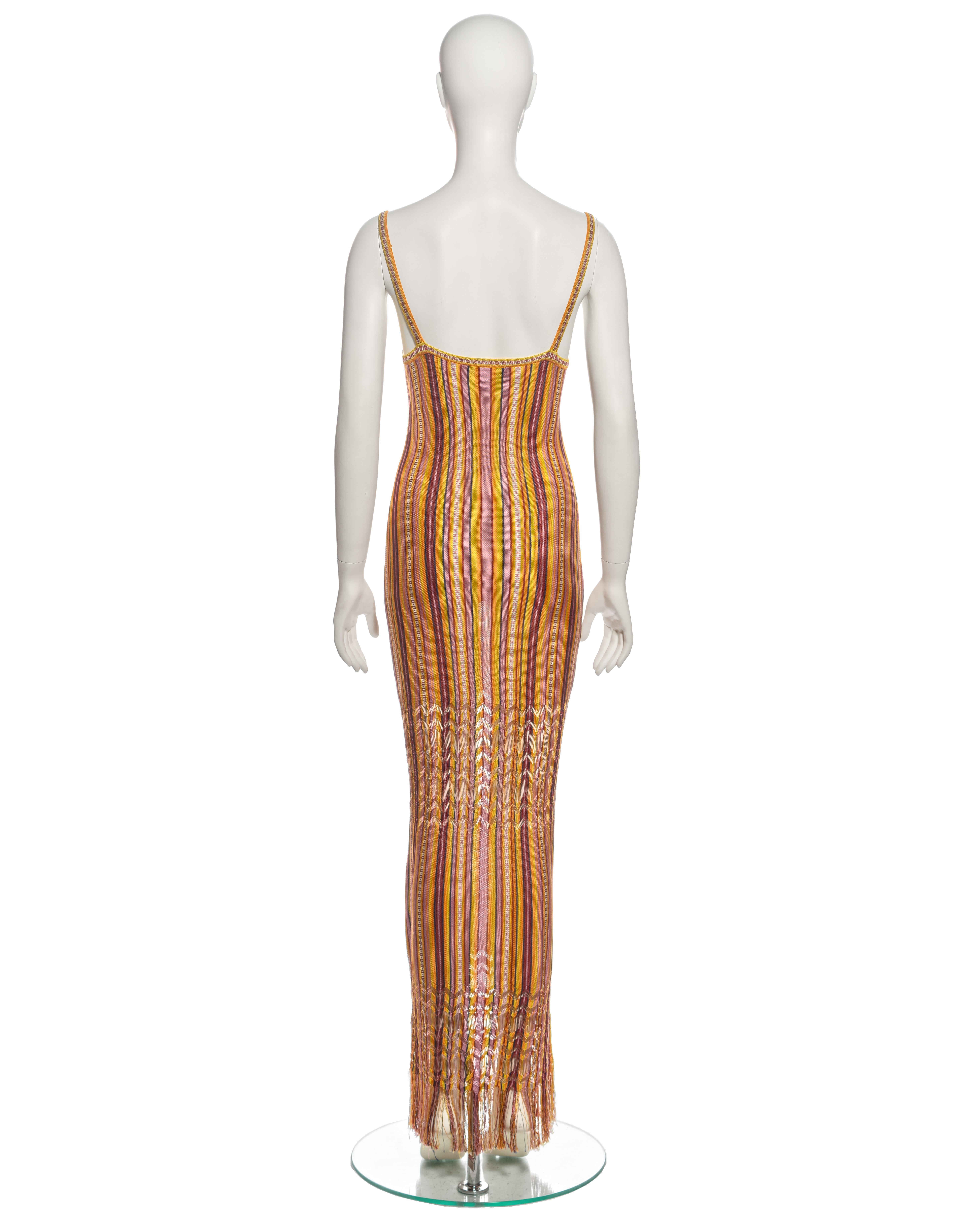 Christian Dior by John Galliano Striped Knit Maxi Dress and Cardigan, ss 2002 For Sale 11