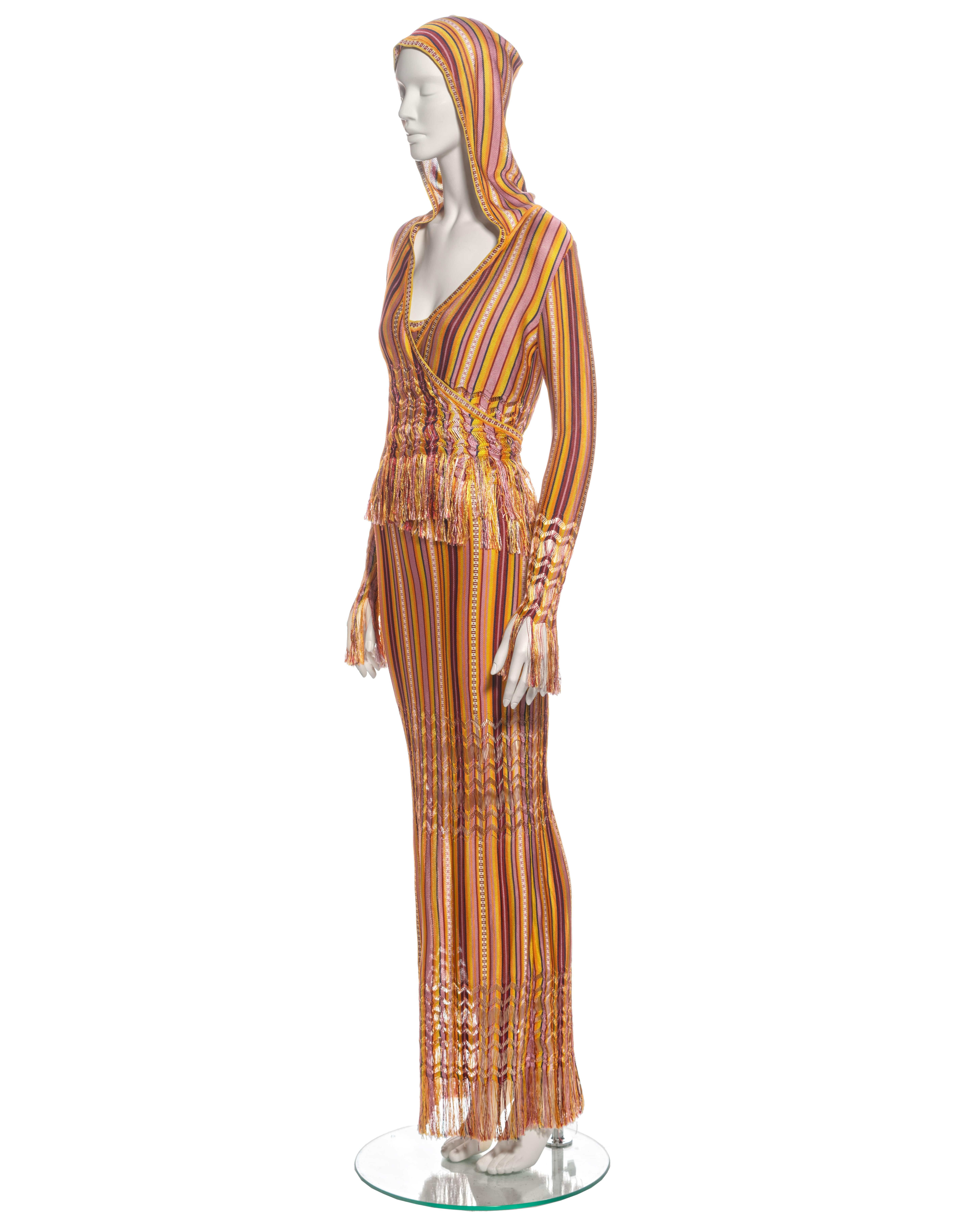 Christian Dior by John Galliano Striped Knit Maxi Dress and Cardigan, ss 2002 For Sale 13