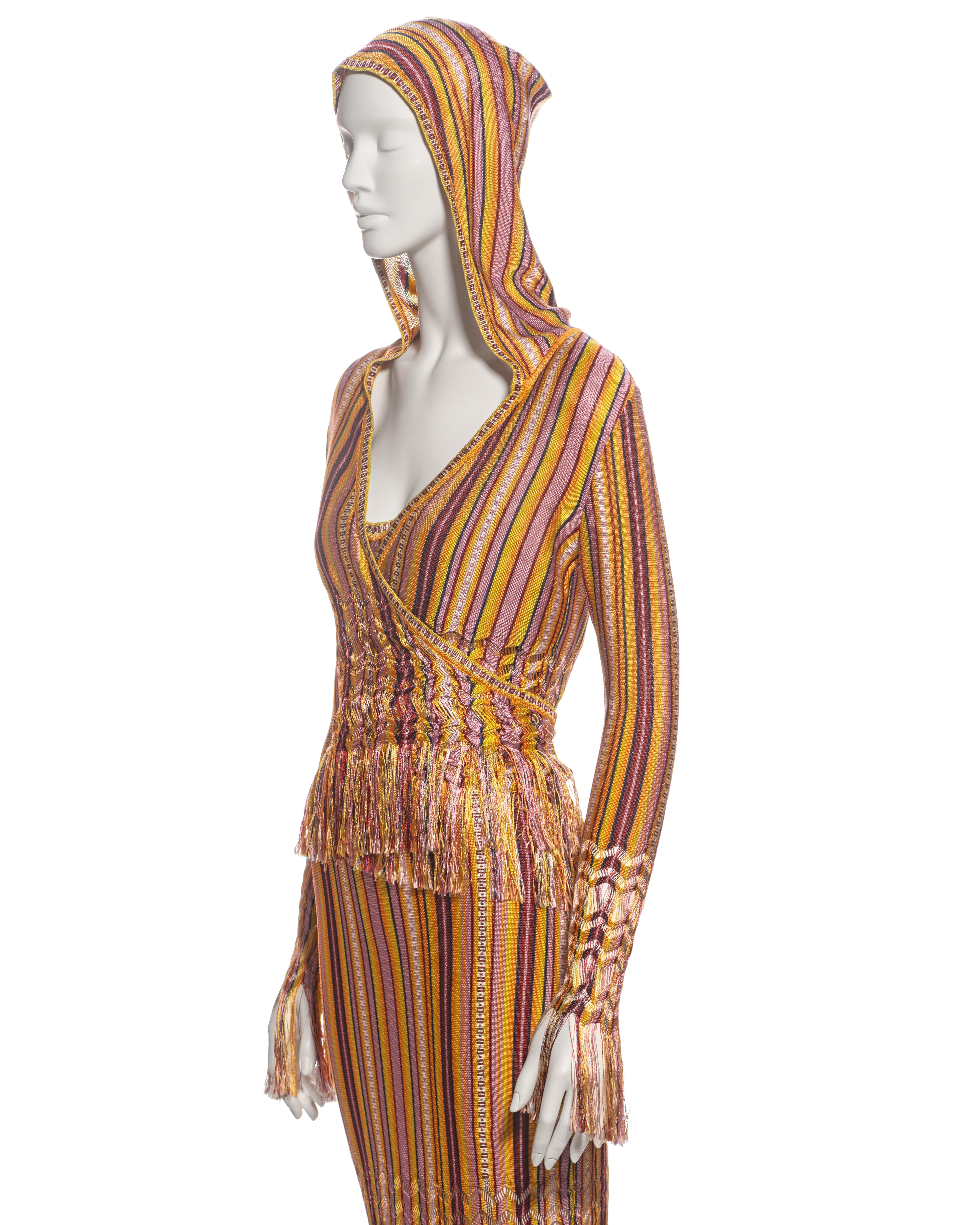 Christian Dior by John Galliano Striped Knit Maxi Dress and Cardigan, ss 2002 For Sale 14