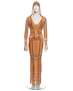 Christian Dior by John Galliano Striped Knit Maxi Dress and Cardigan, ss 2002