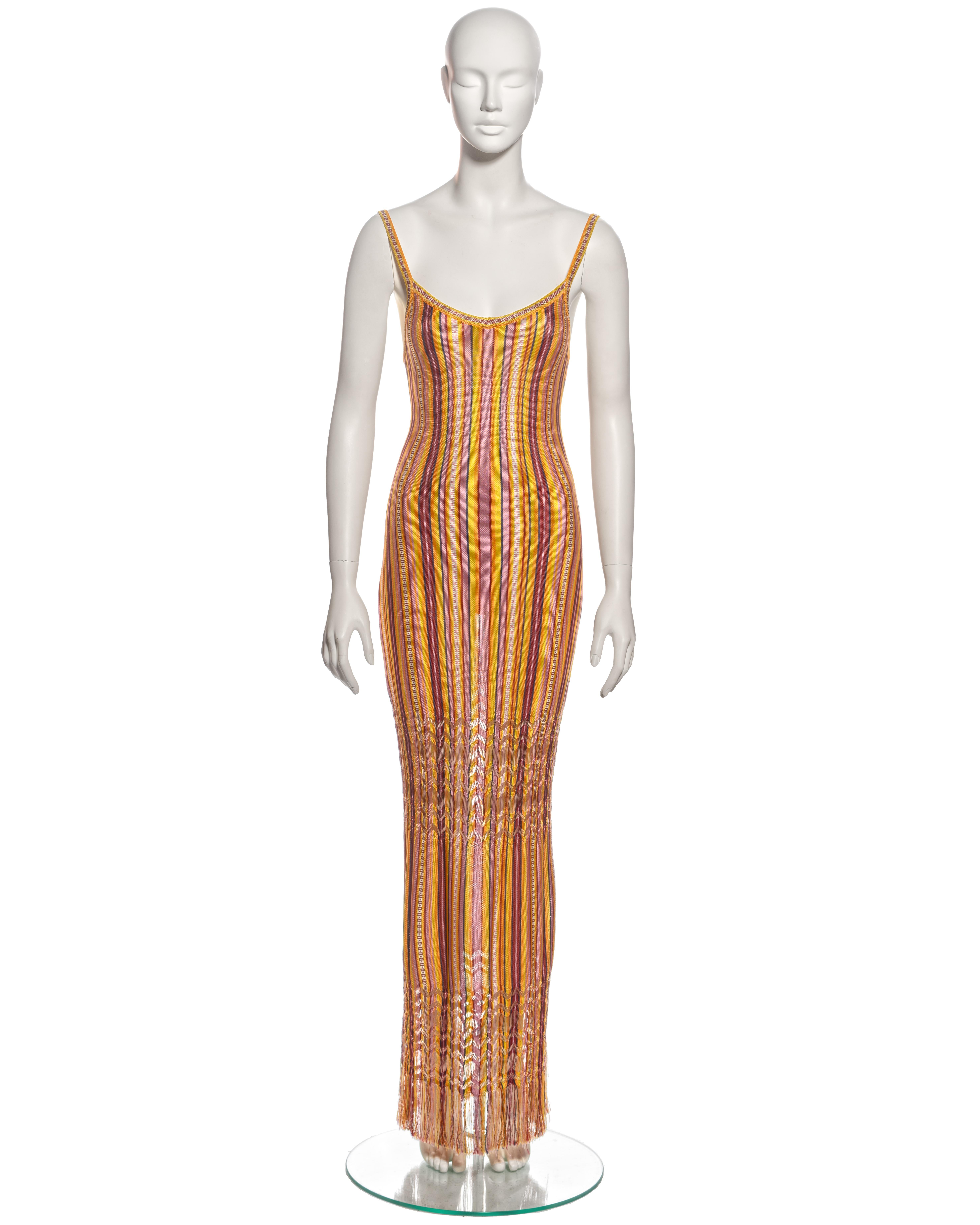 Women's Christian Dior by John Galliano Striped Knit Maxi Dress and Cardigan, ss 2002