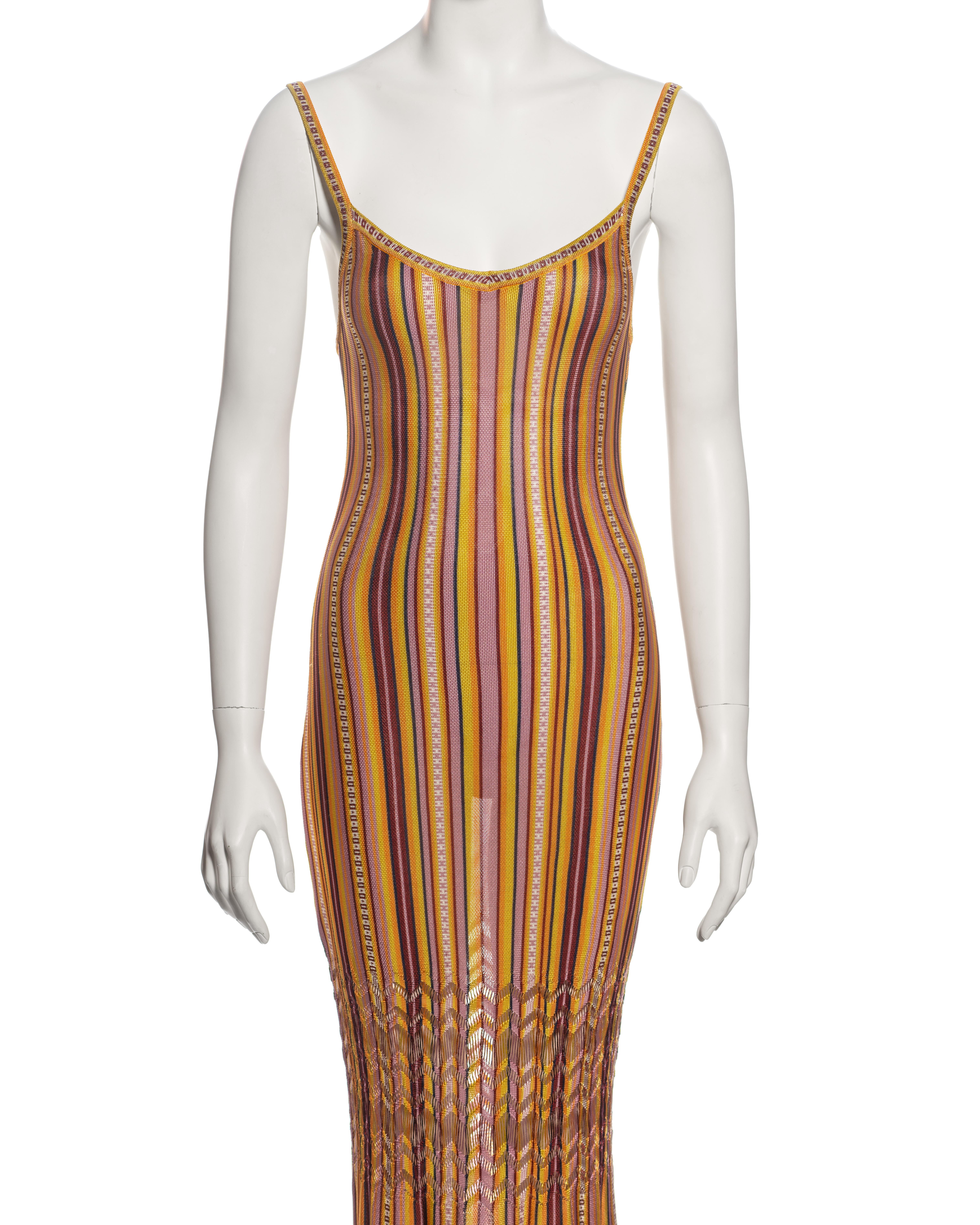 Christian Dior by John Galliano Striped Knit Maxi Dress and Cardigan, ss 2002 For Sale 2