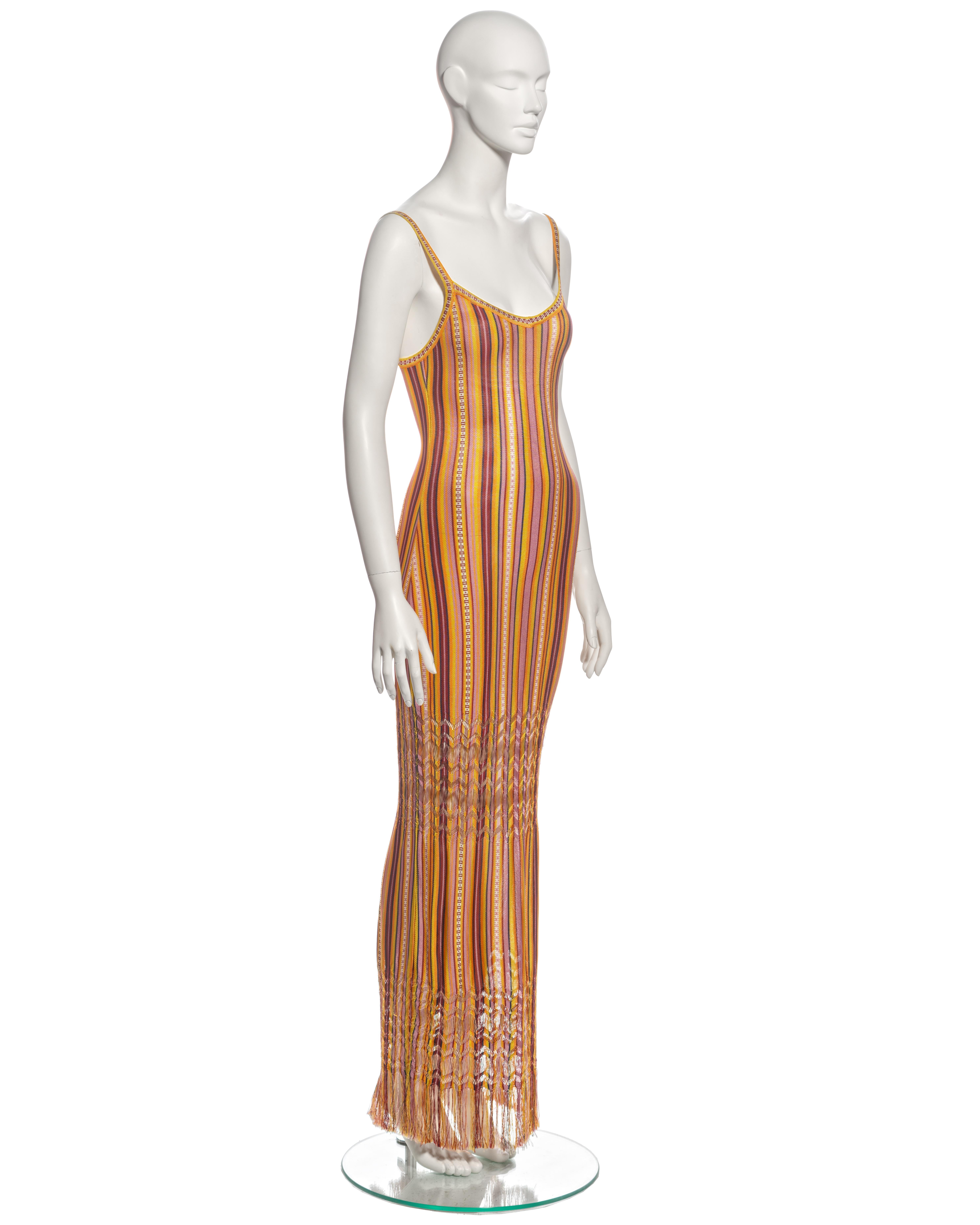 Christian Dior by John Galliano Striped Knit Maxi Dress and Cardigan, ss 2002 For Sale 4