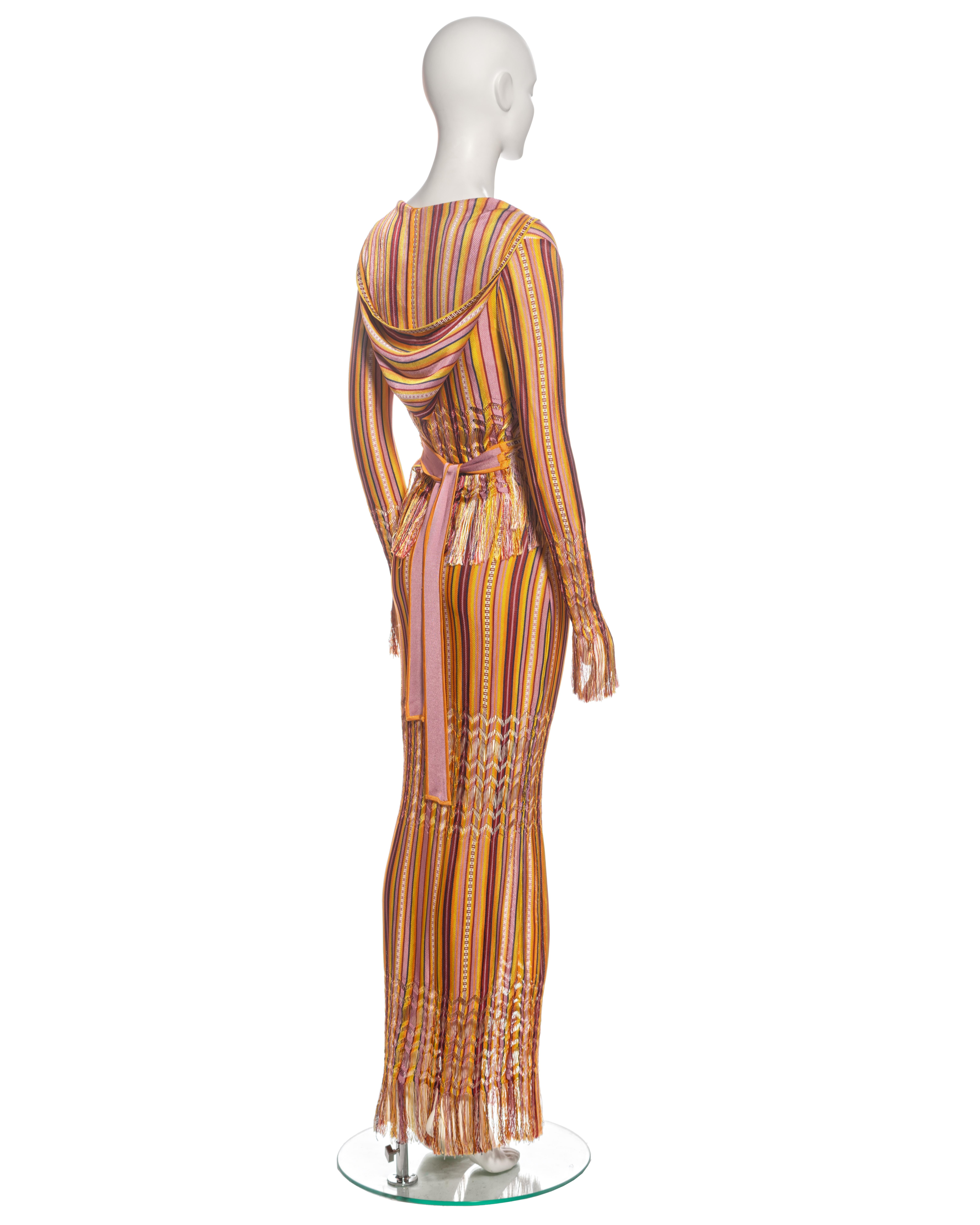 Christian Dior by John Galliano Striped Knit Maxi Dress and Cardigan, ss 2002 For Sale 5