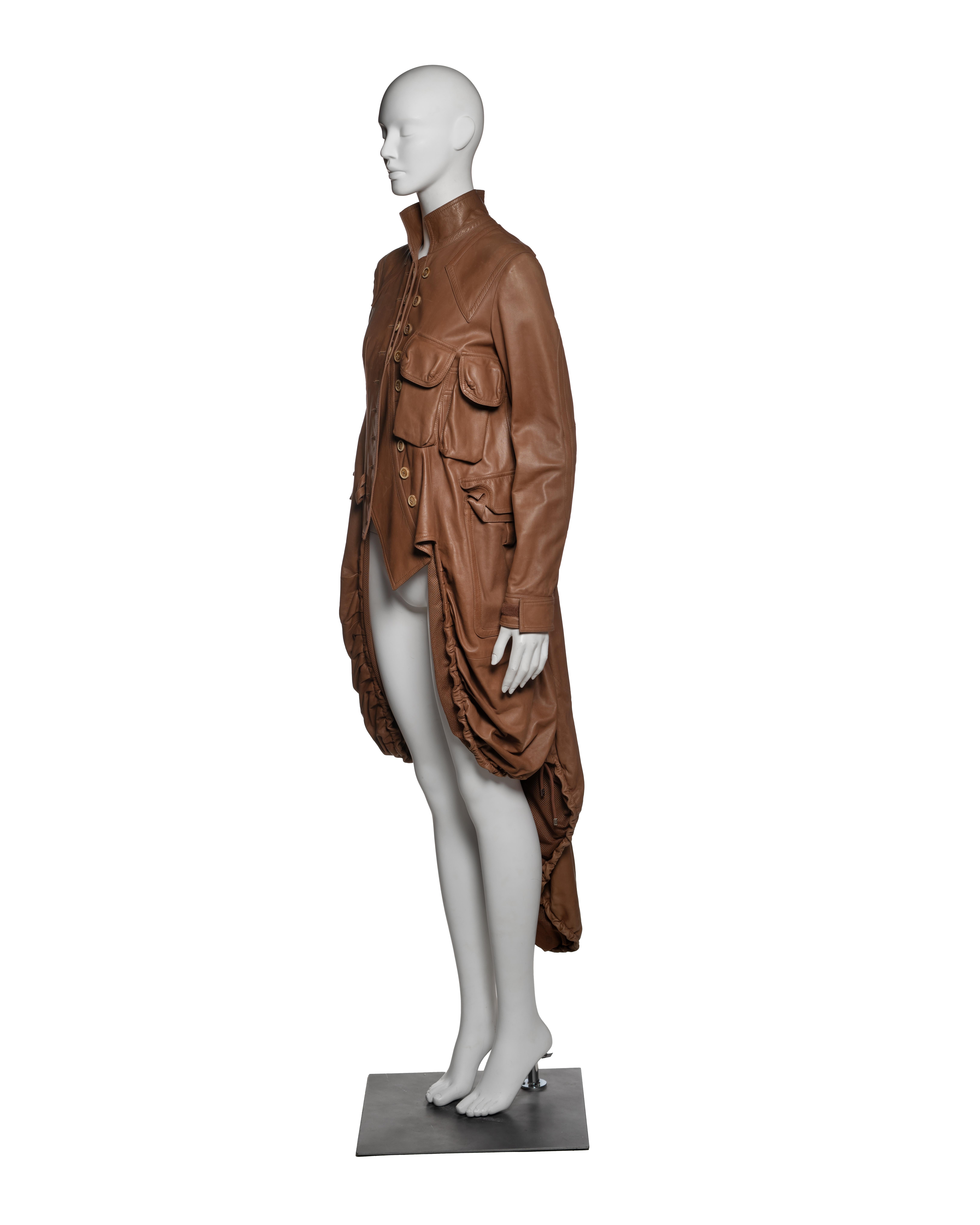 Christian Dior by John Galliano Cappotto in pelle d'agnello con orlo increspato, FW 2005 in vendita 8
