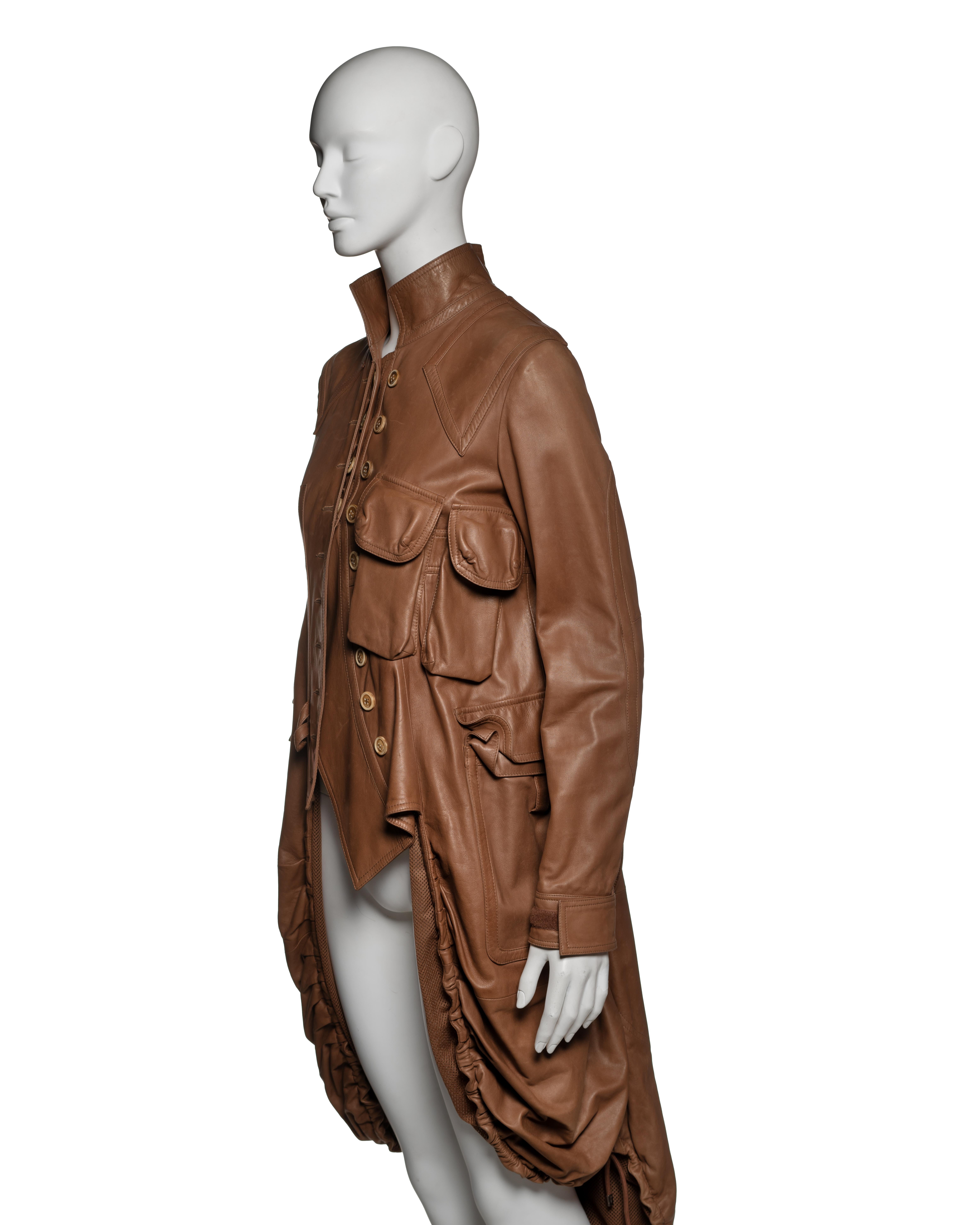 Christian Dior by John Galliano Cappotto in pelle d'agnello con orlo increspato, FW 2005 in vendita 9
