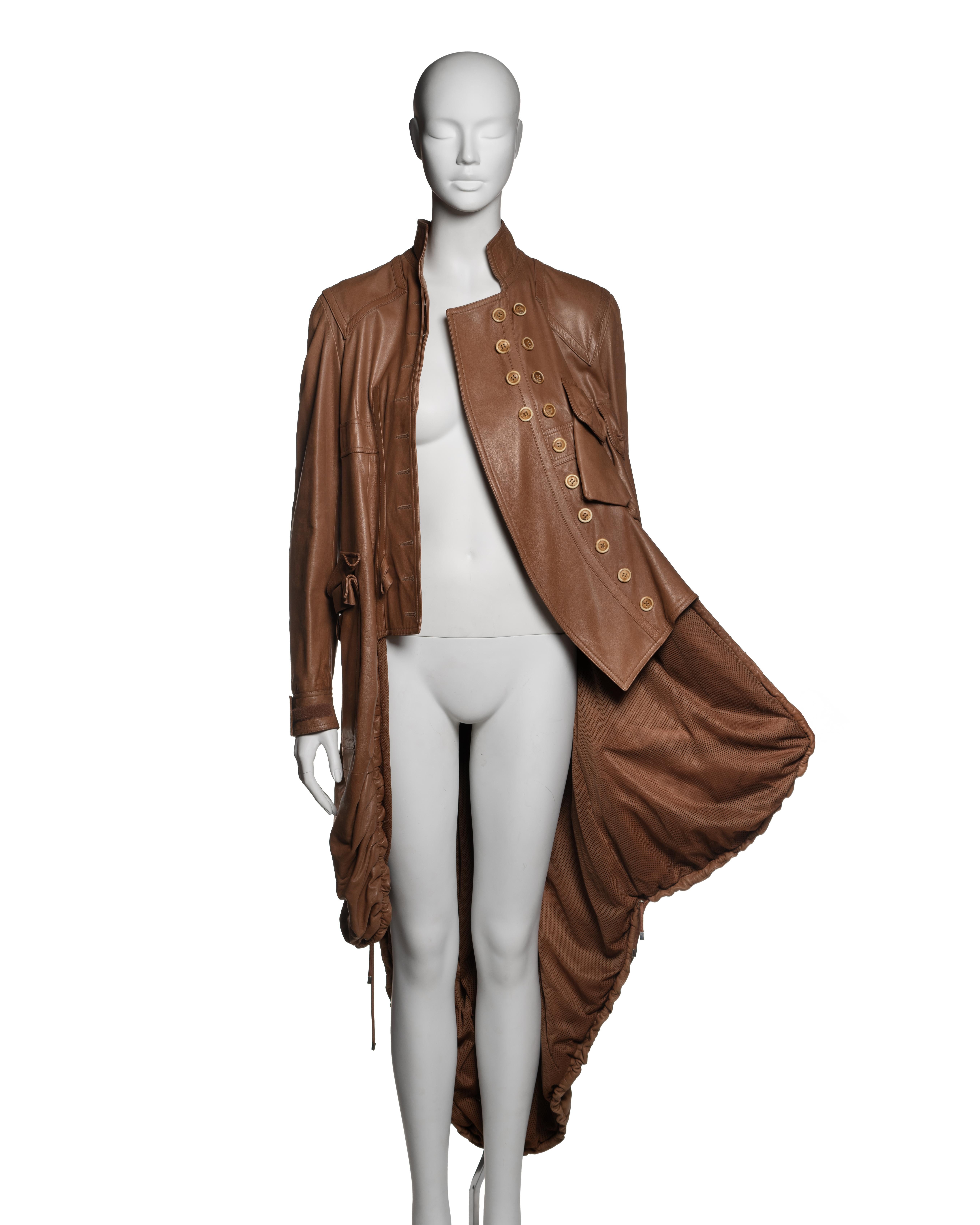 Christian Dior by John Galliano Cappotto in pelle d'agnello con orlo increspato, FW 2005 in vendita 11