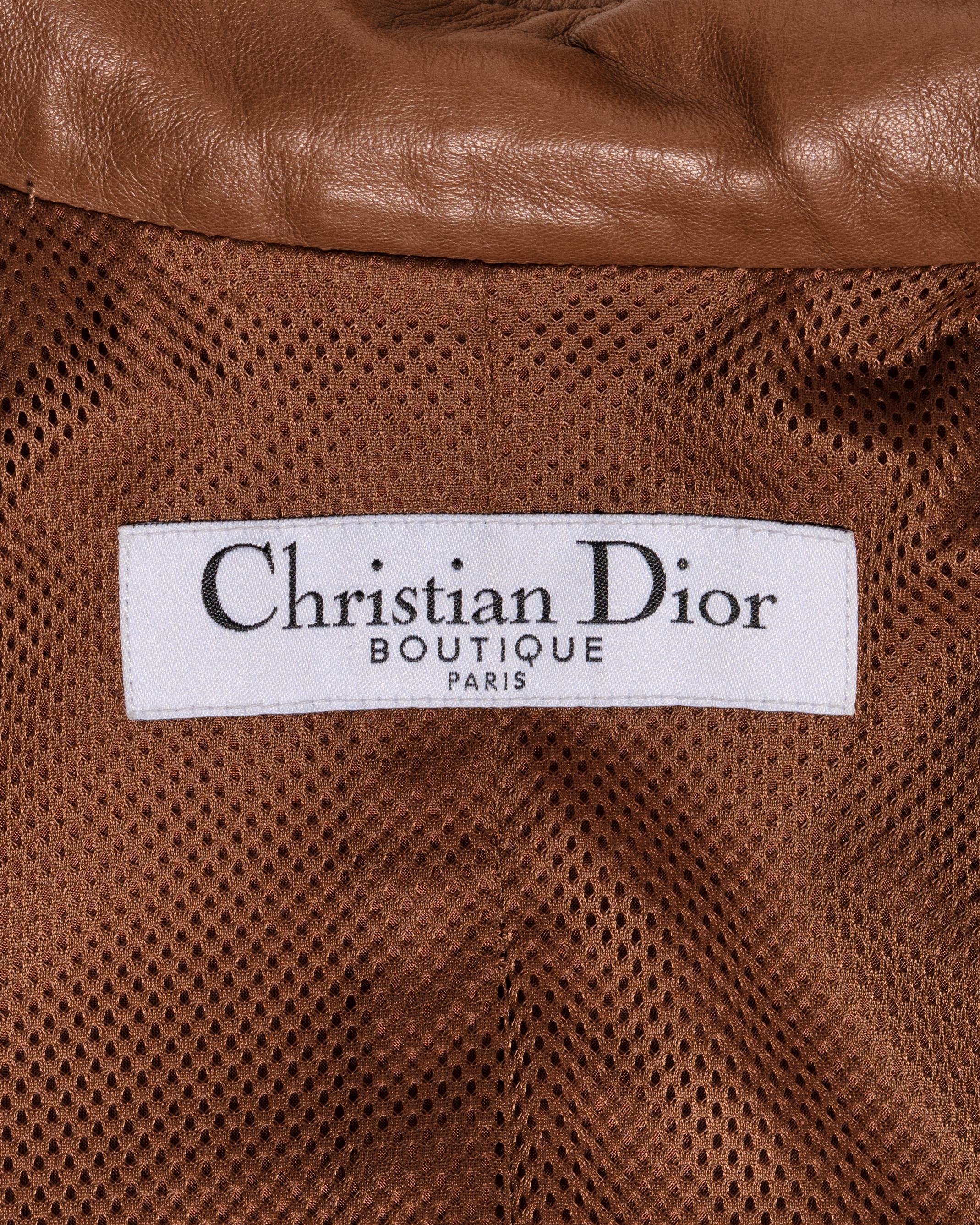 Christian Dior by John Galliano Cappotto in pelle d'agnello con orlo increspato, FW 2005 in vendita 12