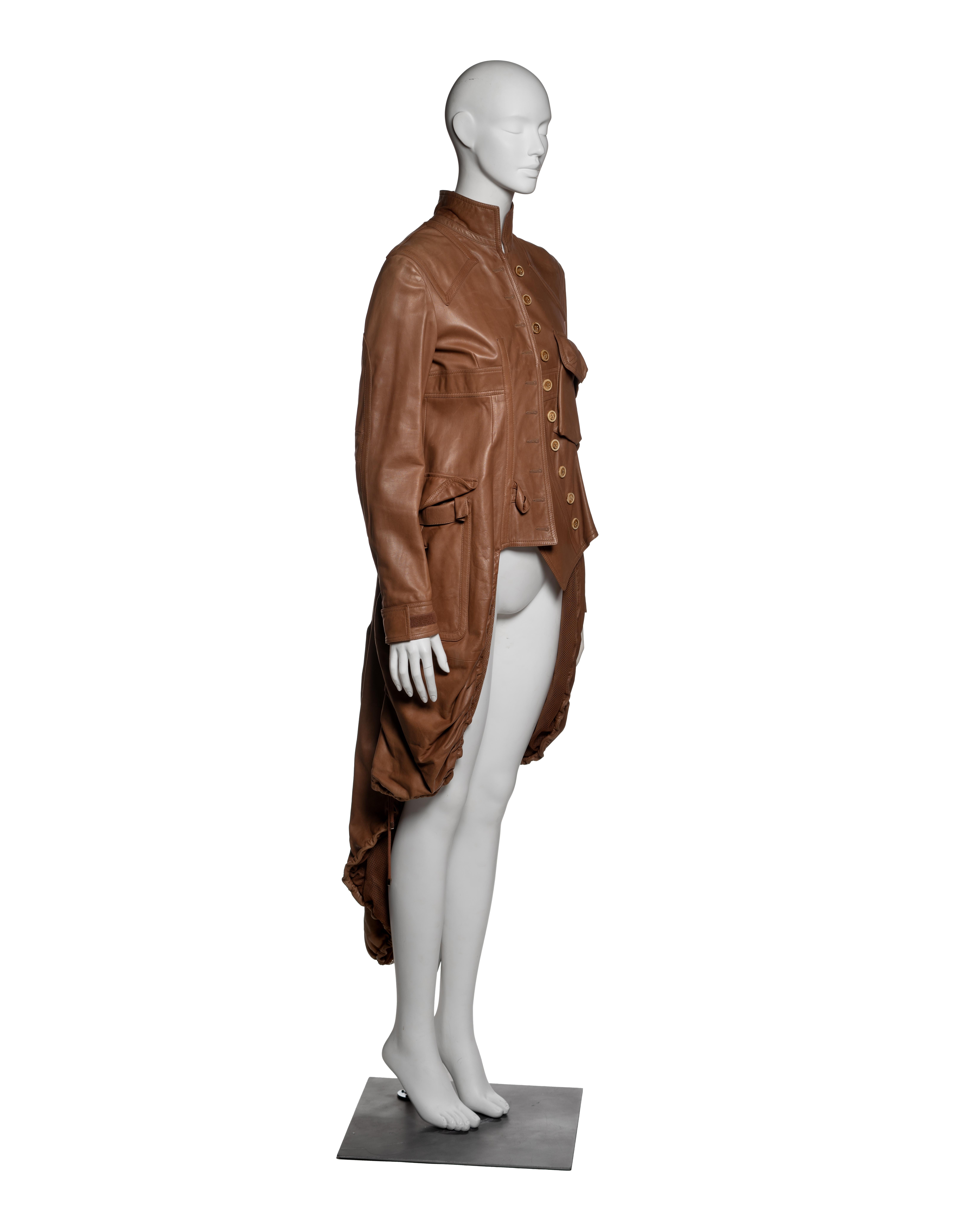 Christian Dior by John Galliano Cappotto in pelle d'agnello con orlo increspato, FW 2005 in vendita 1