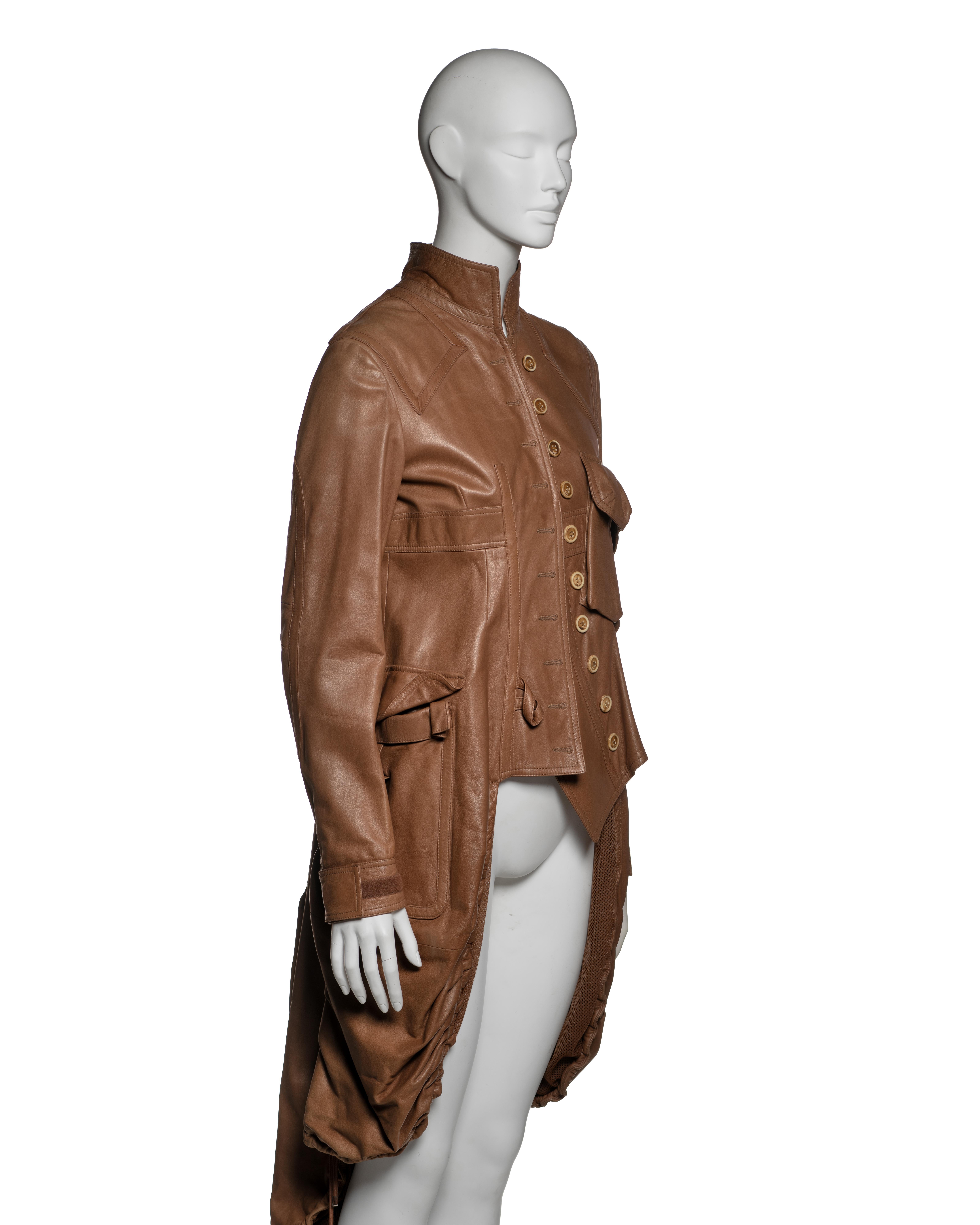 Christian Dior by John Galliano Cappotto in pelle d'agnello con orlo increspato, FW 2005 in vendita 2