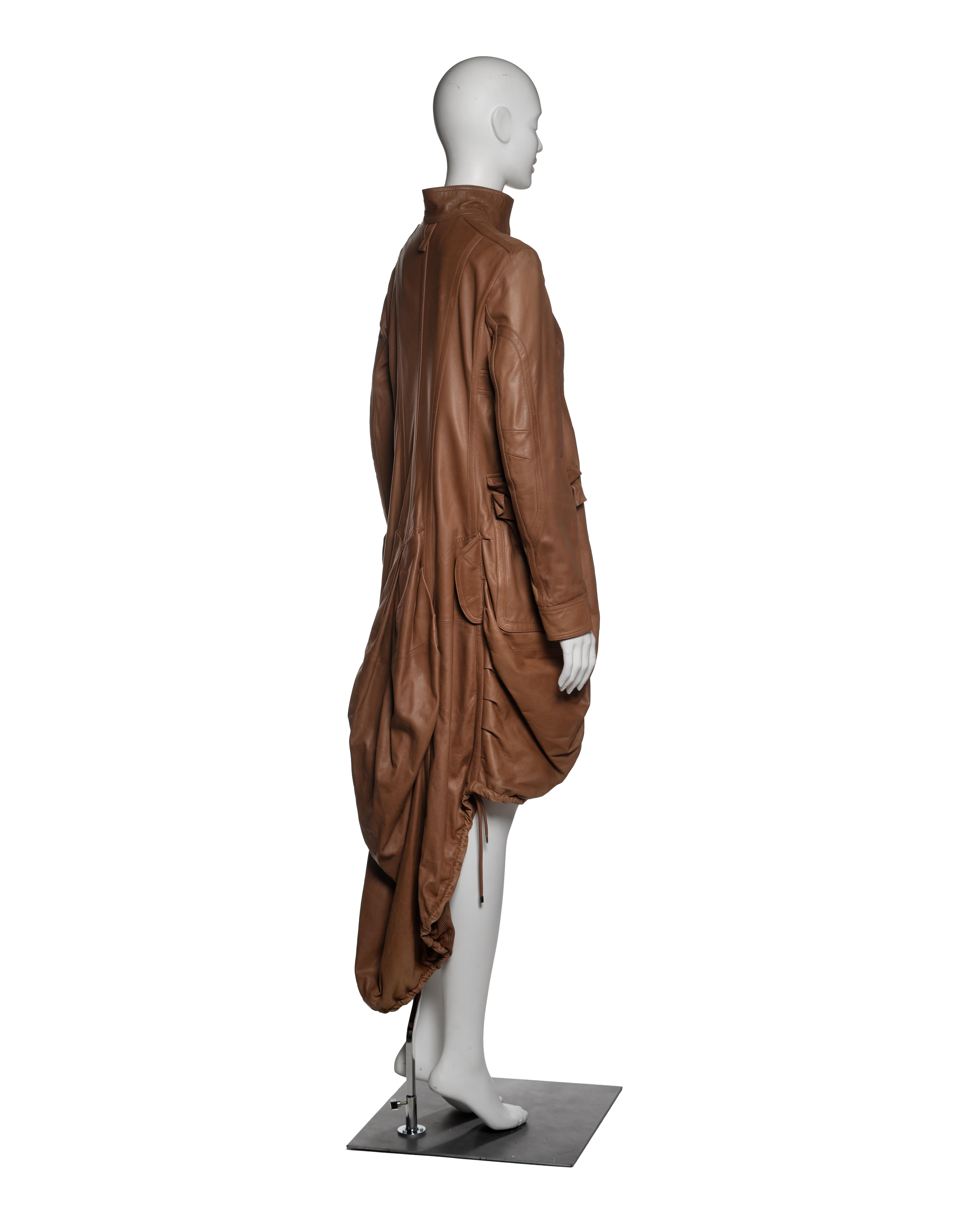 Christian Dior by John Galliano Cappotto in pelle d'agnello con orlo increspato, FW 2005 in vendita 3