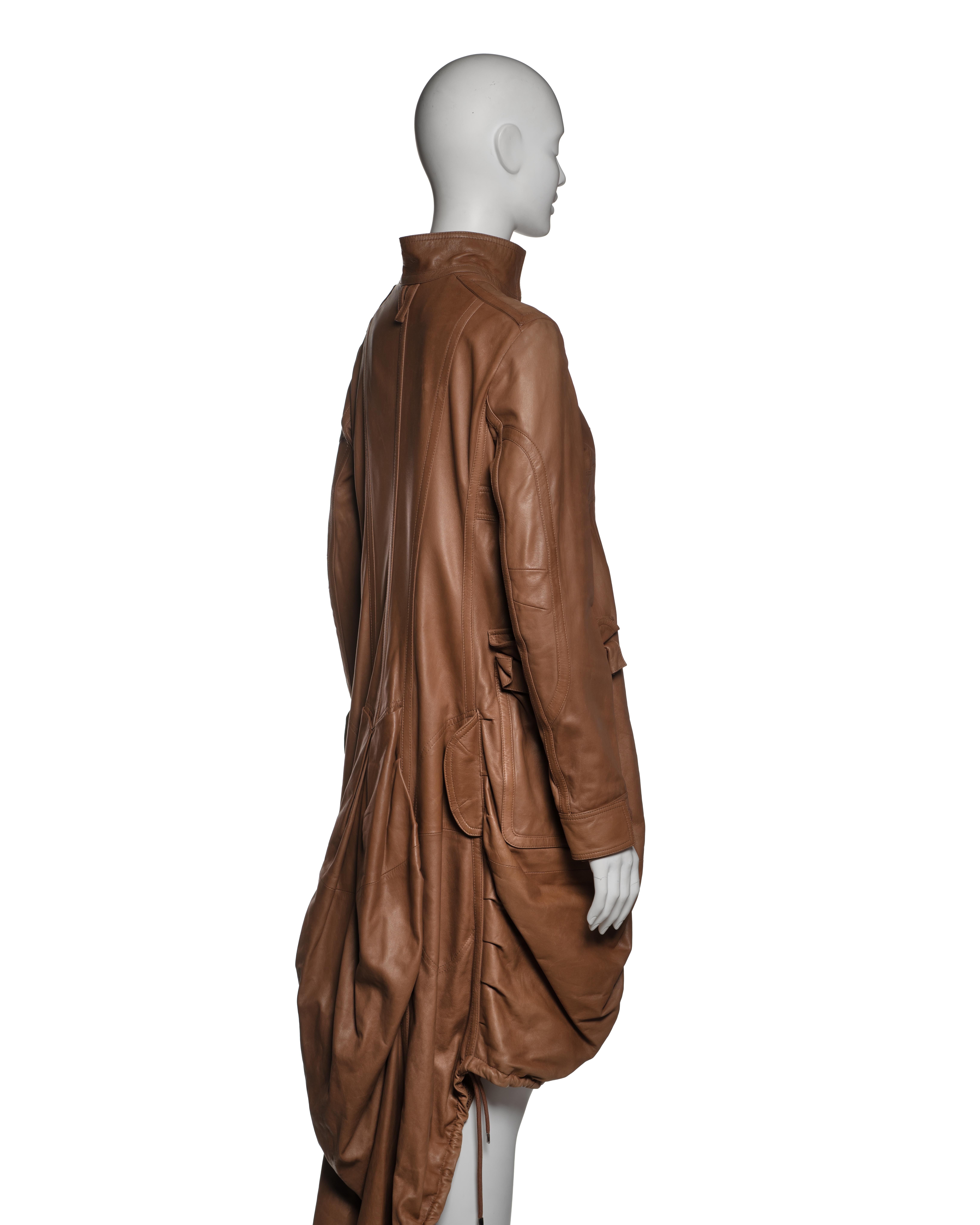 Christian Dior by John Galliano Cappotto in pelle d'agnello con orlo increspato, FW 2005 in vendita 4