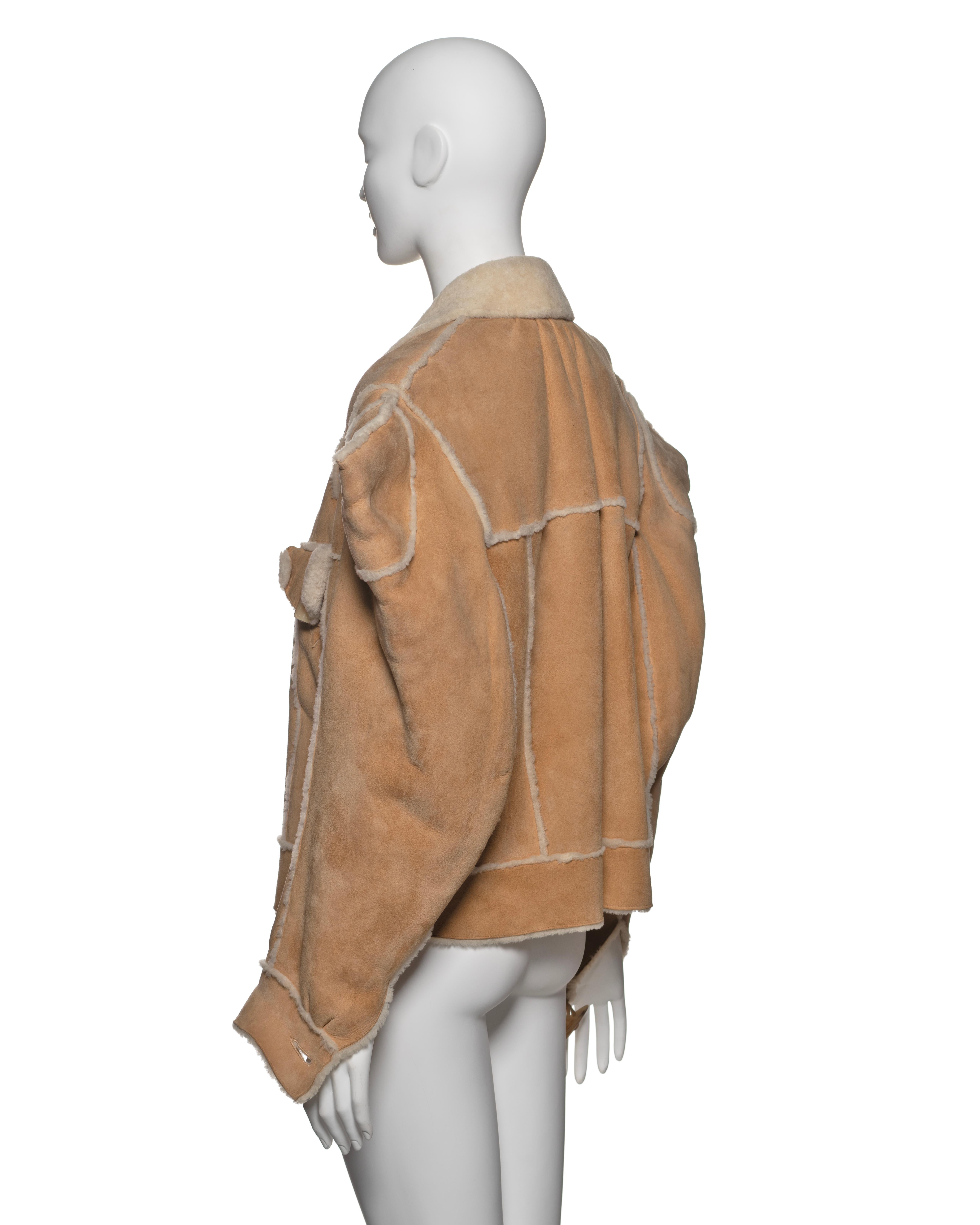 Christian Dior by John Galliano Tan Shearling Jacket, FW 2002 6