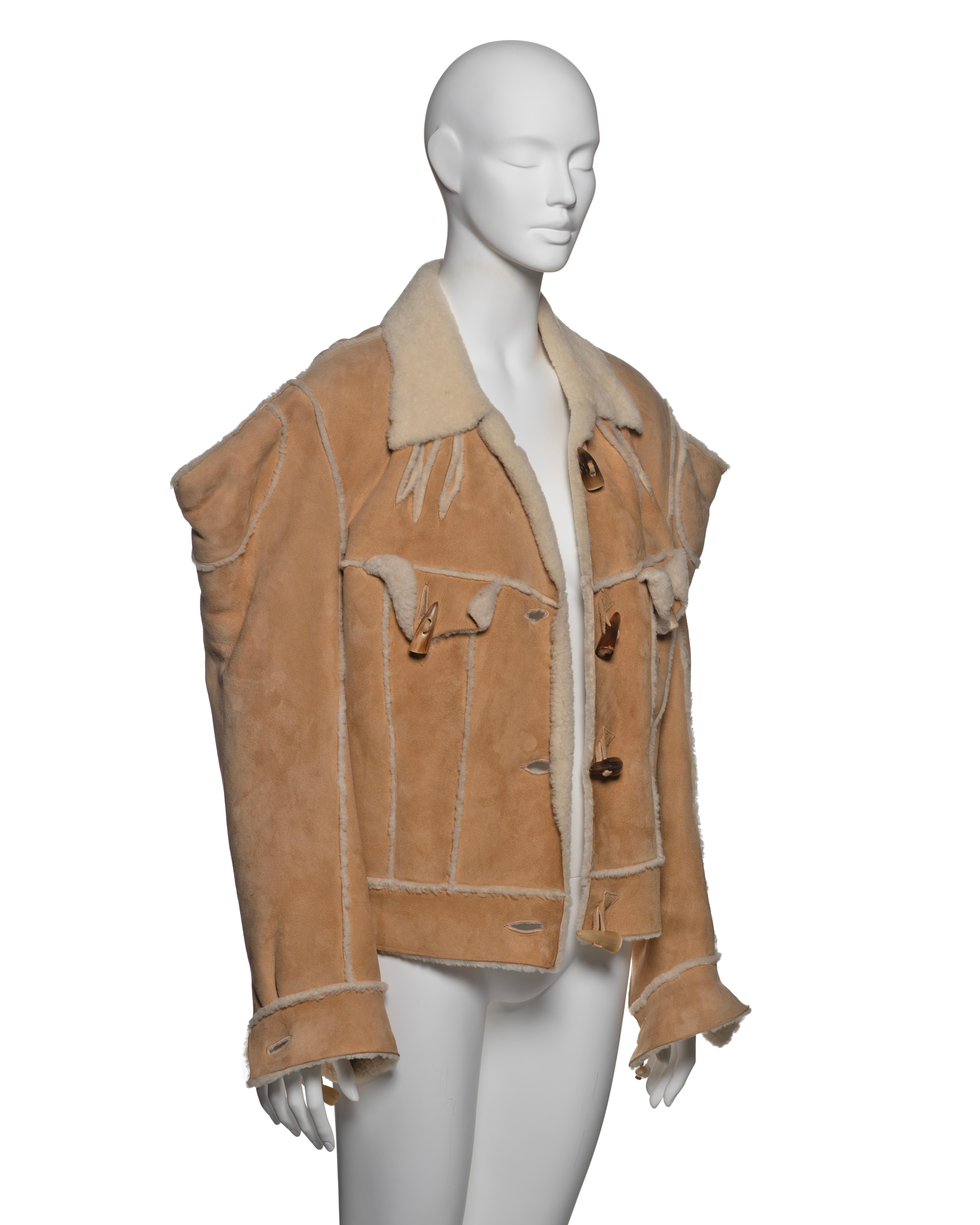Christian Dior by John Galliano Tan Shearling Jacket, FW 2002 1