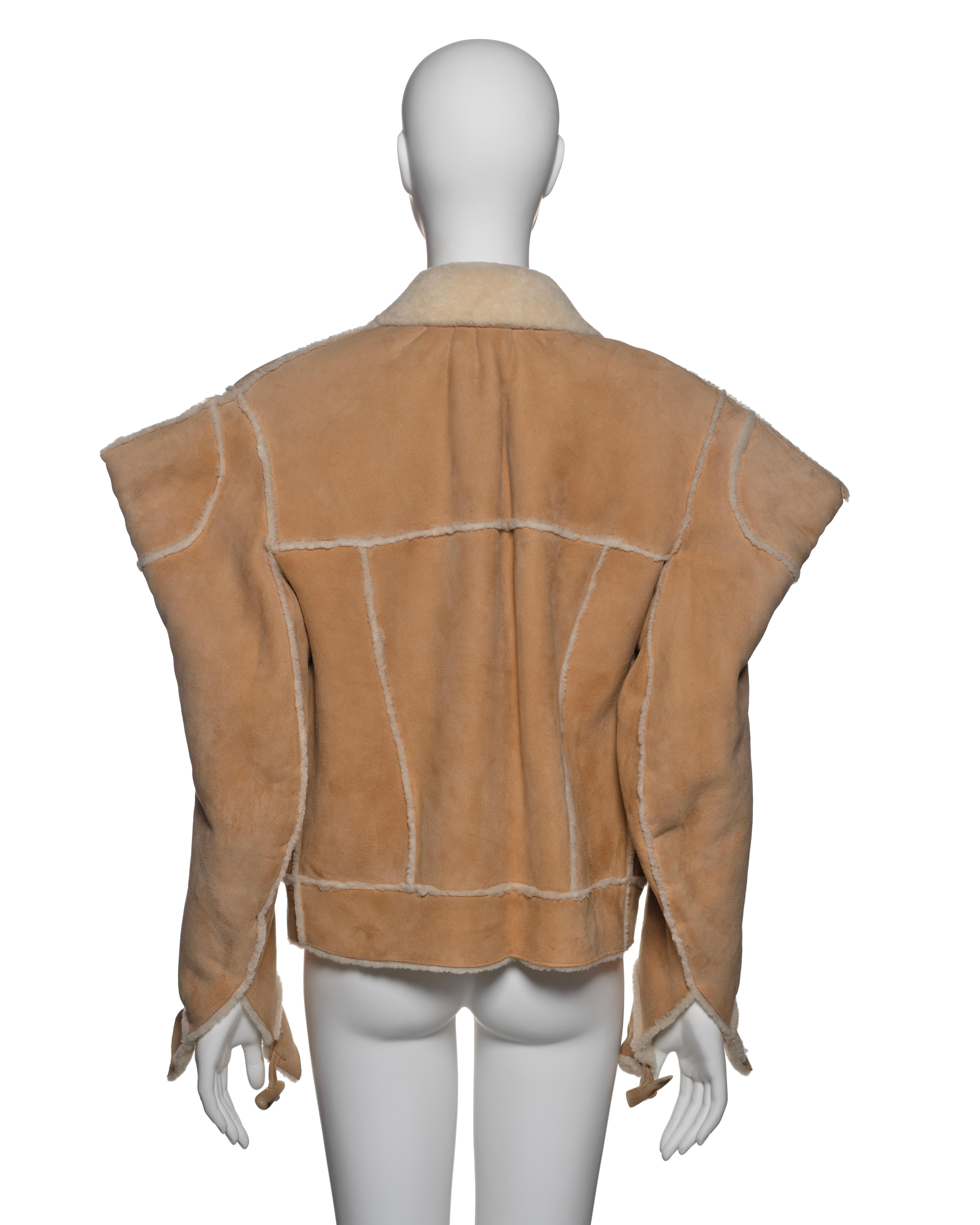 Christian Dior by John Galliano Tan Shearling Jacket, FW 2002 4