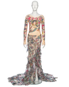 Christian Dior by John Galliano Body, mallas y falda con estampado de tatuaje, ss 2004