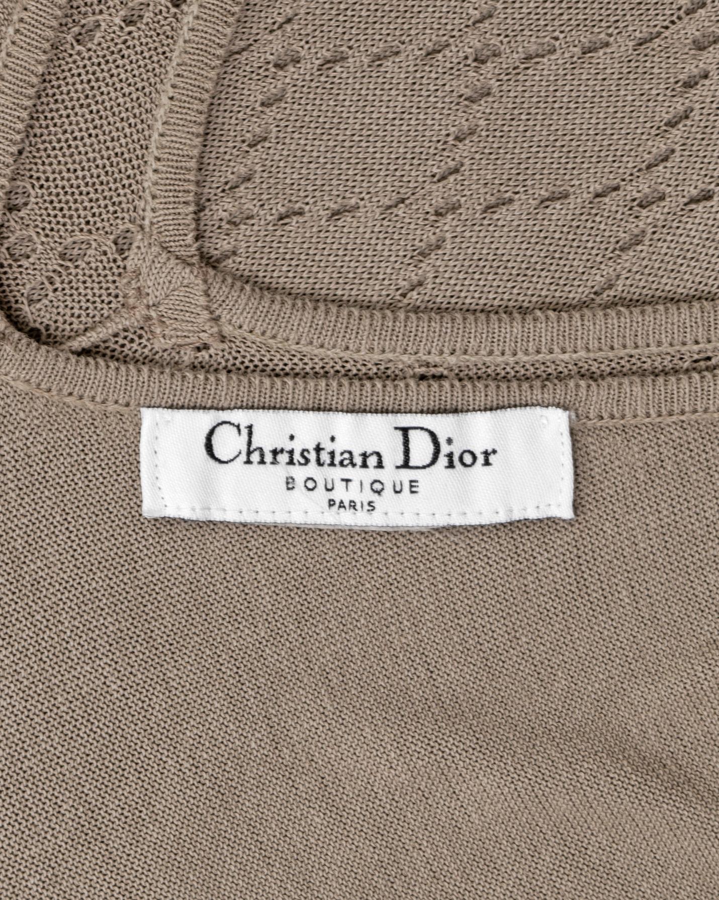 Christian Dior by John Galliano taupe open-knit dress, ss 2001 For Sale 7